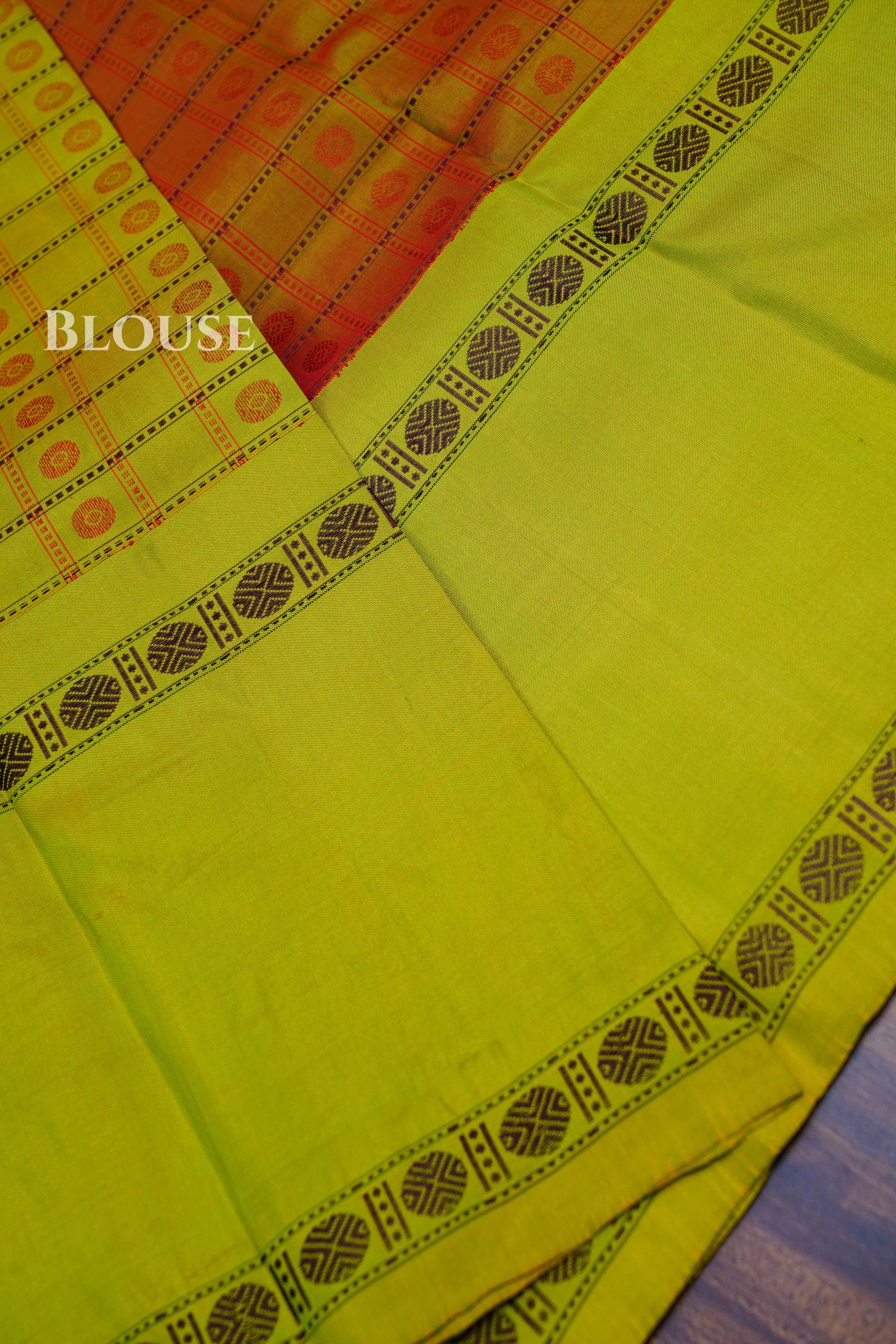 Mustard Brown With Algae Green Pure Kanchivaram Silk Saree