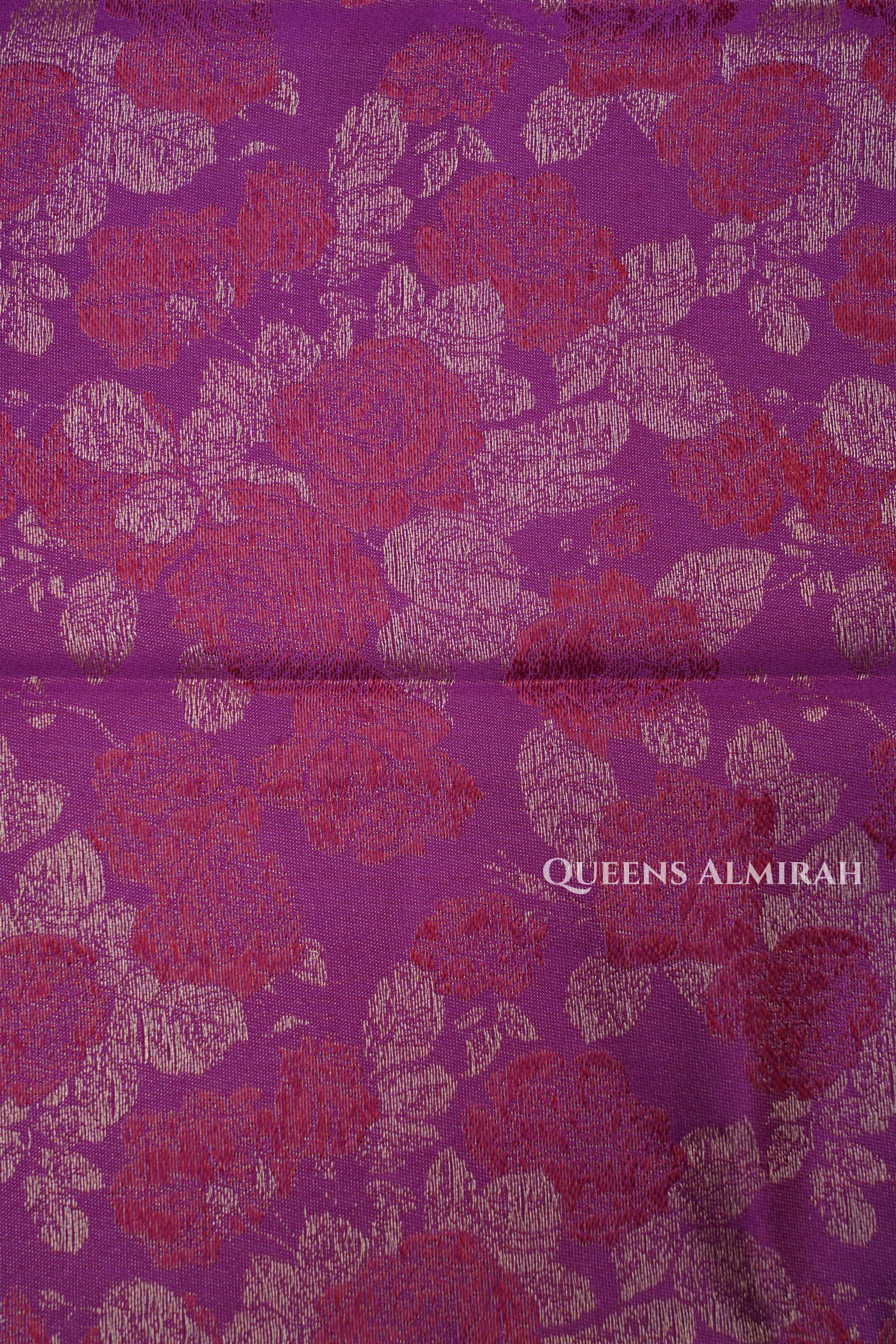 Purple Pashmina Silk Saree