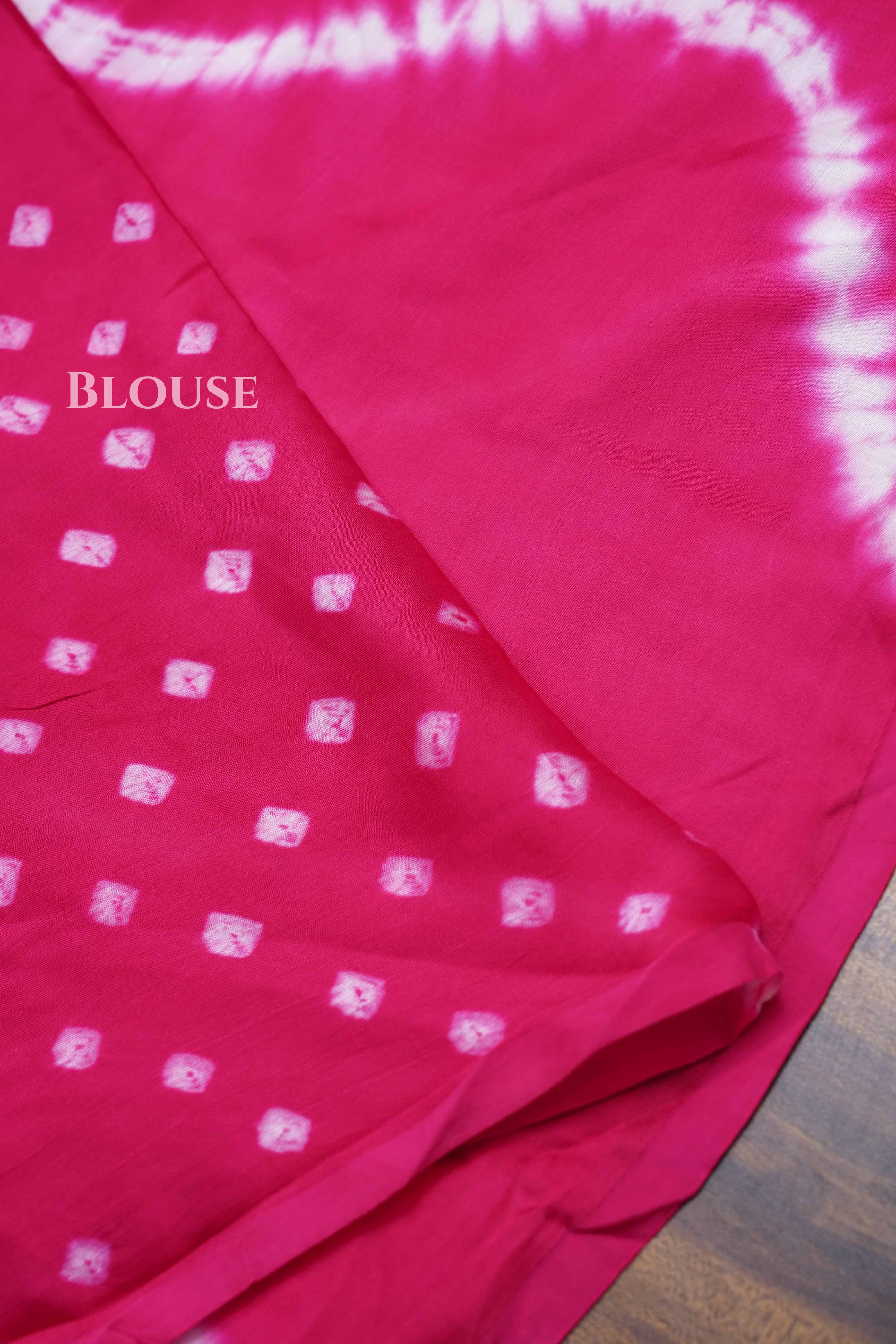 Magenta Pink Modal Silk Saree