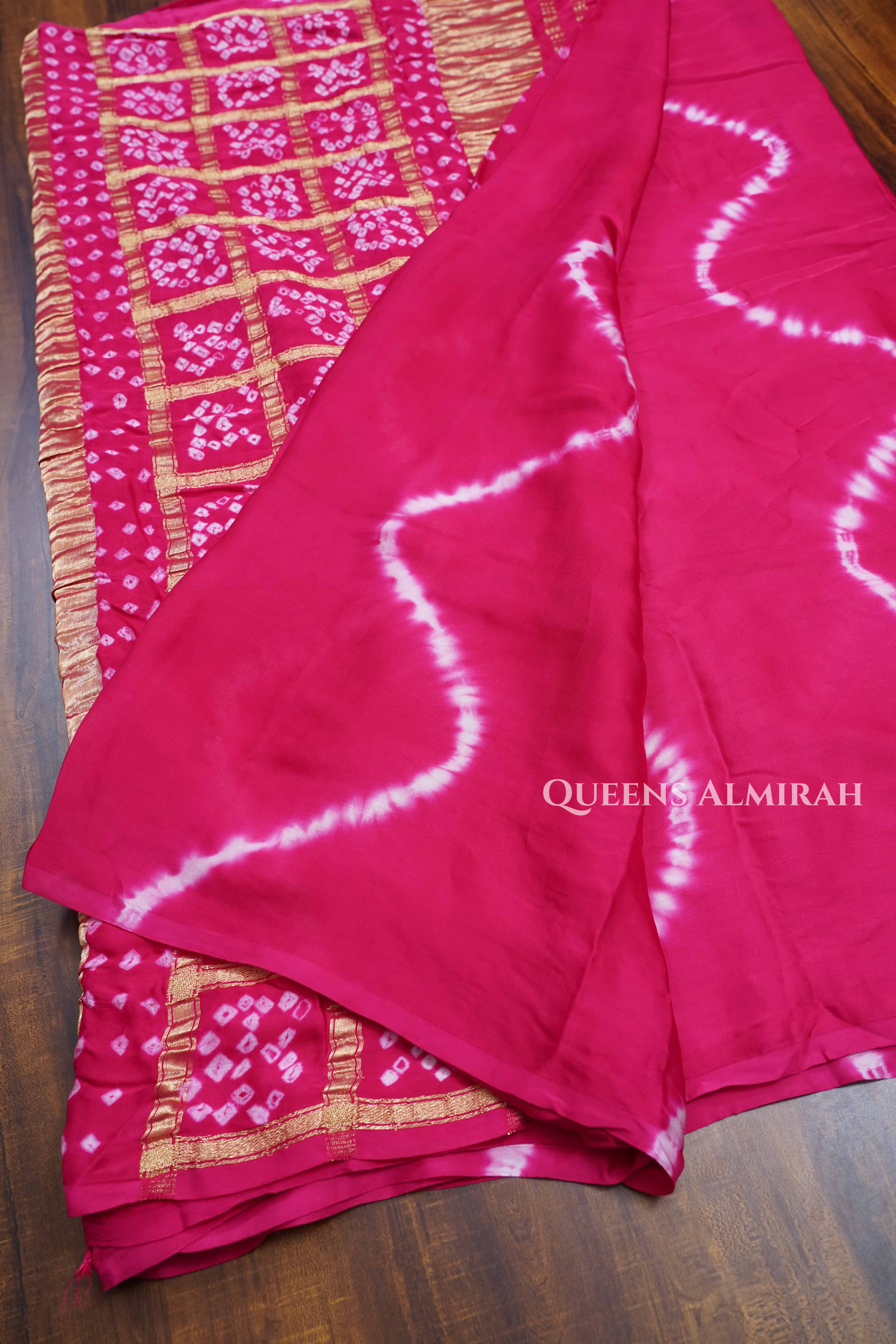 Magenta Pink Modal Silk Saree