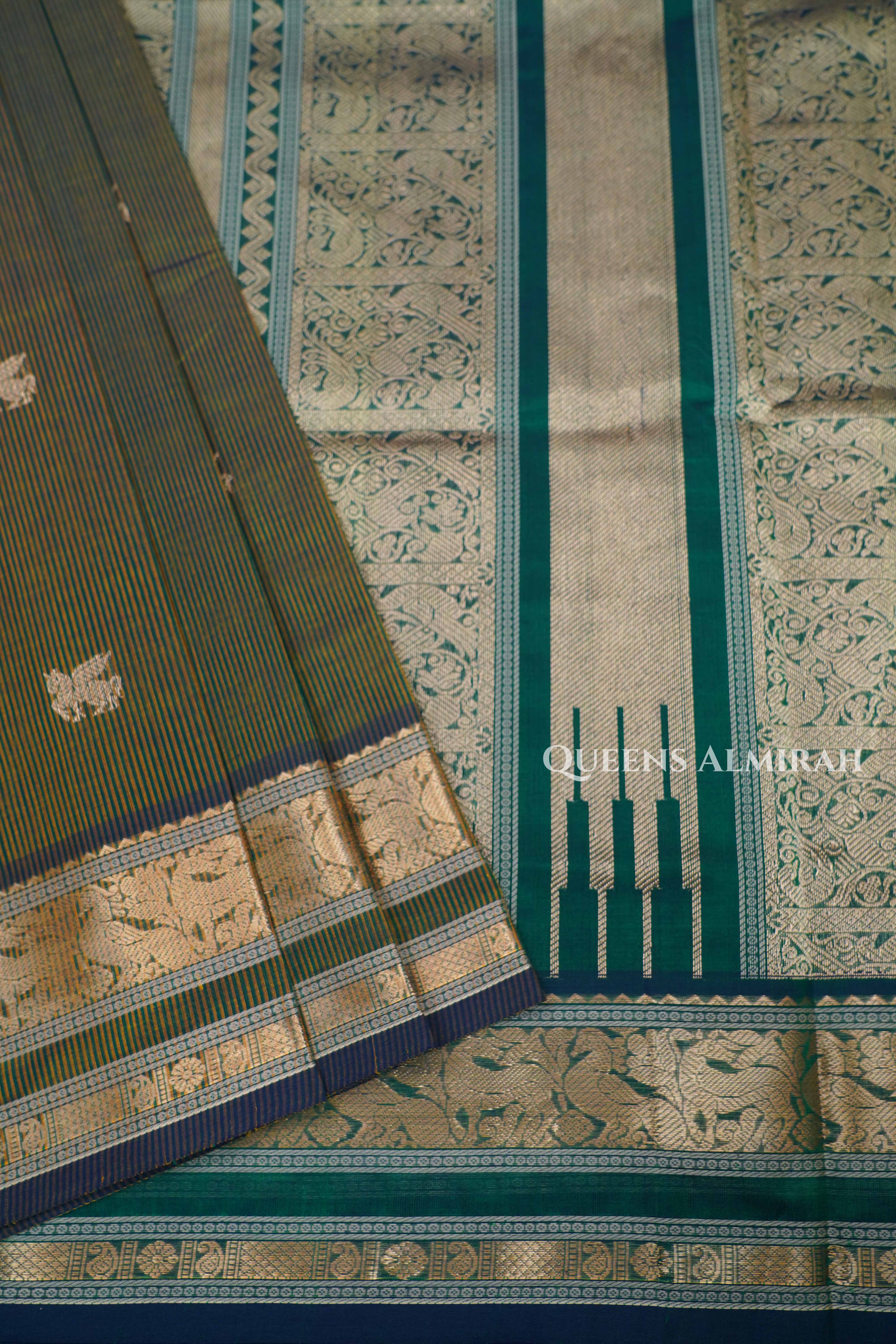 Green Karaikudi Chettinad Silk Cotton Saree