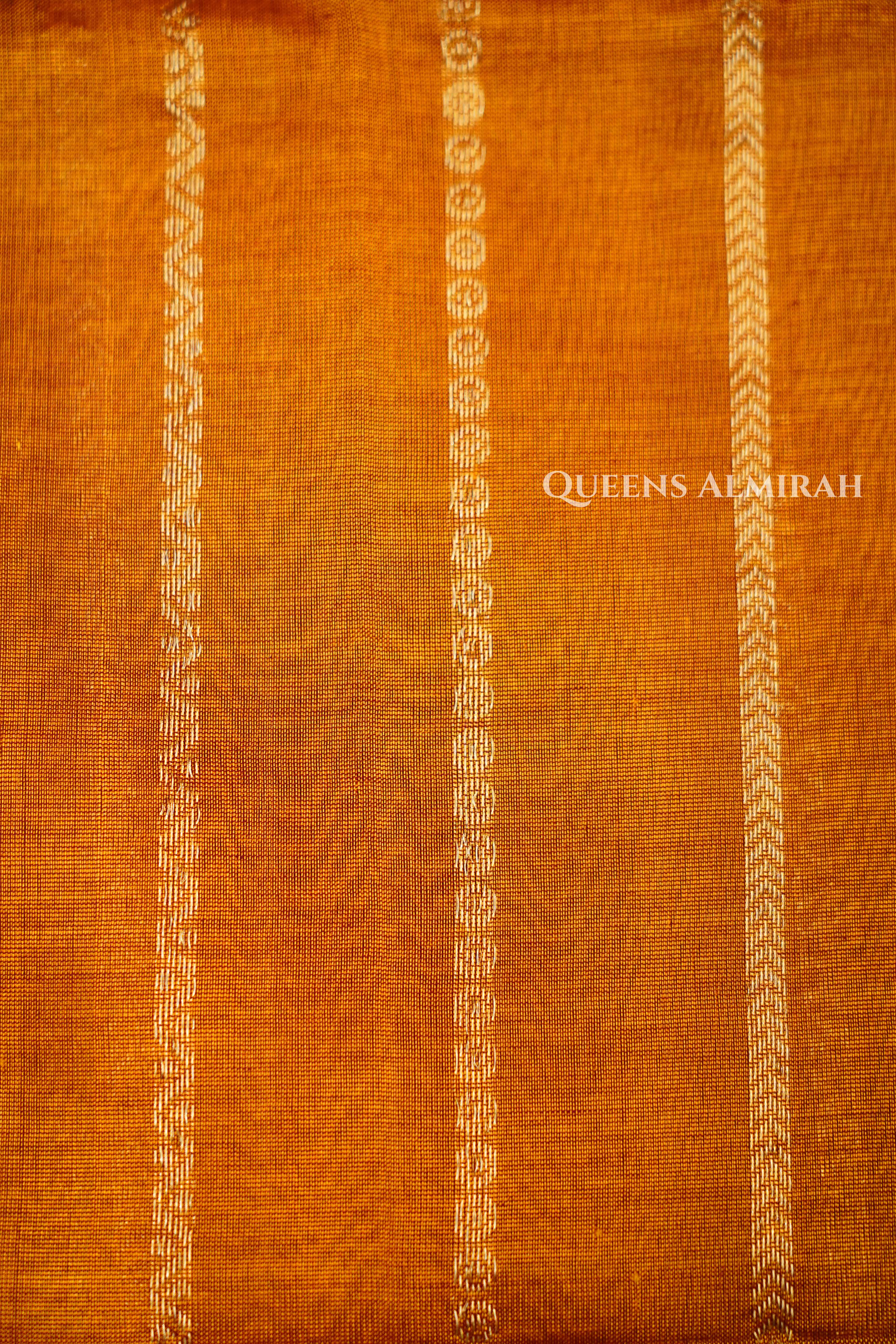 Burnt Orange-Karaikudi Chettinad Silk Cotton Saree