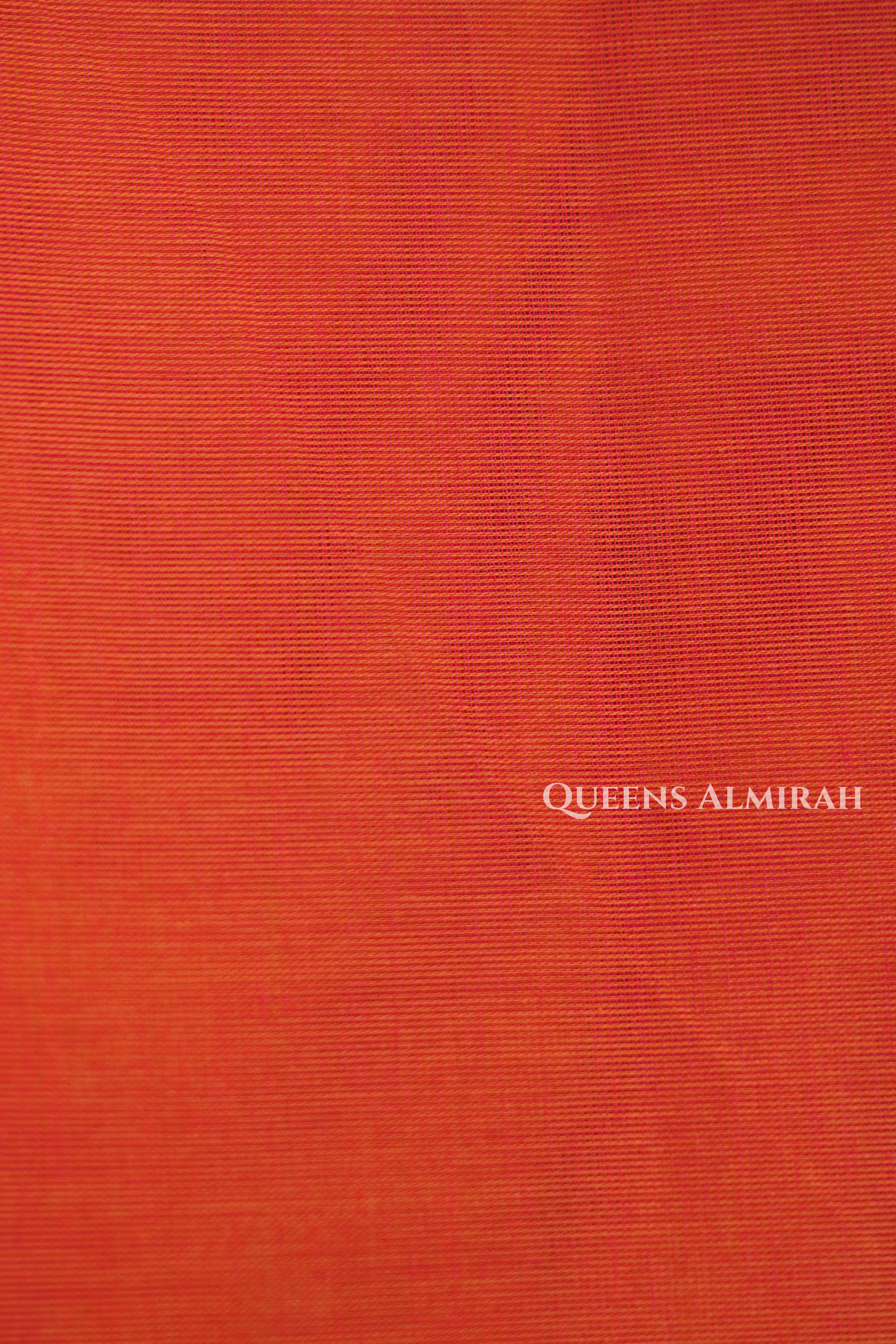 Orange With Pink Chettinad Cotton Saree