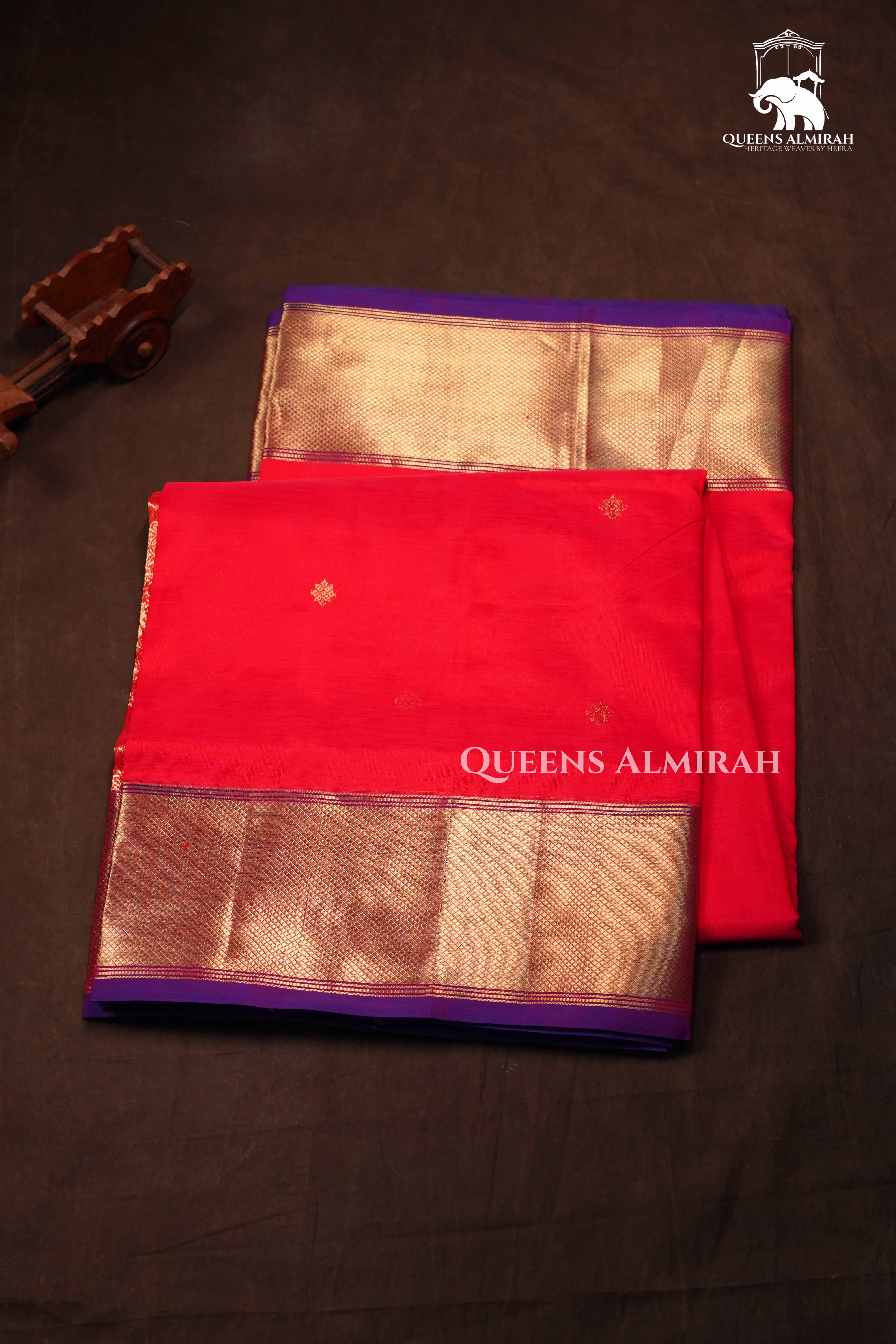 Pinkish Red Karaikudi Chettinad Silk