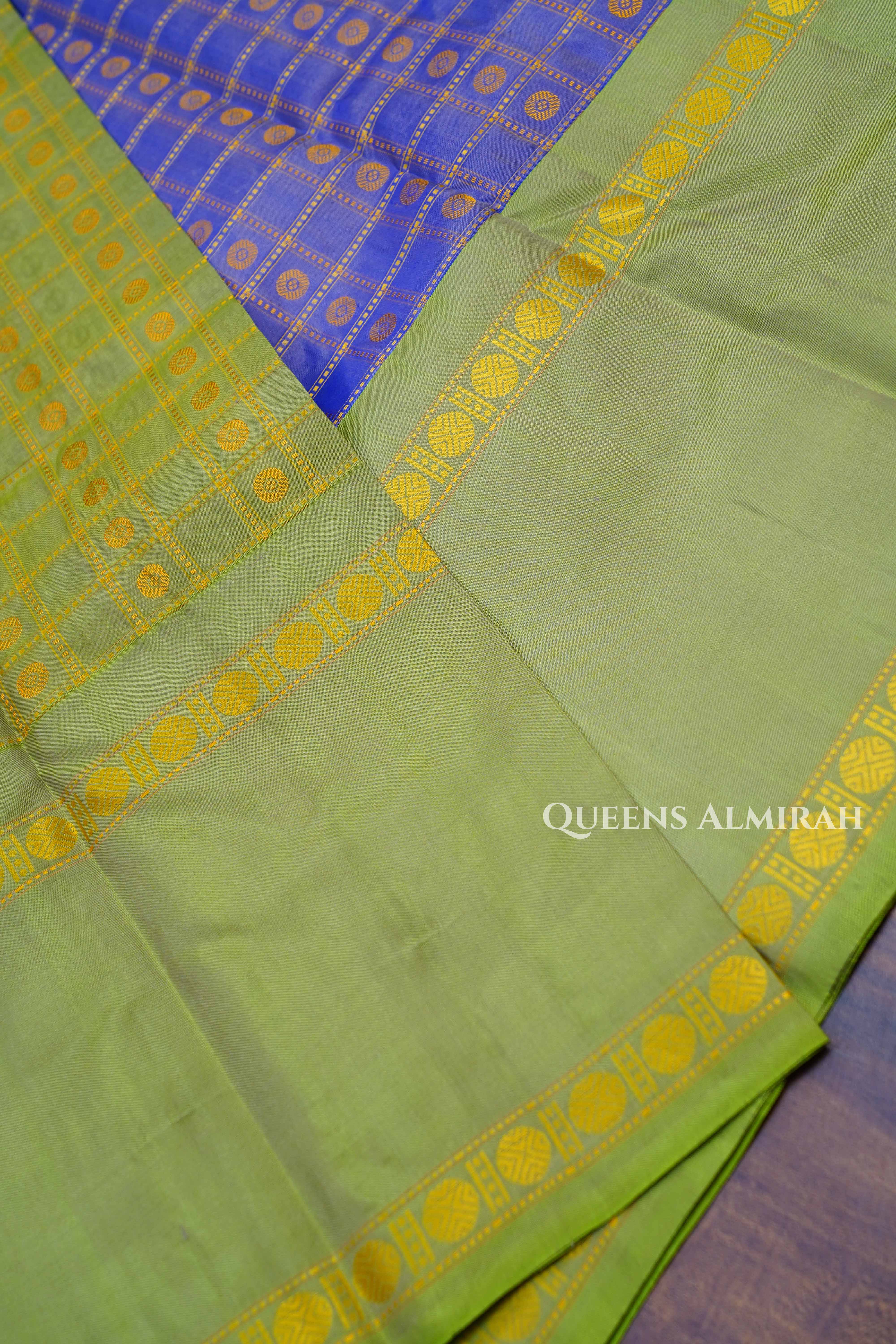 Lavender With Green Pure Kanchivaram Silk Saree
