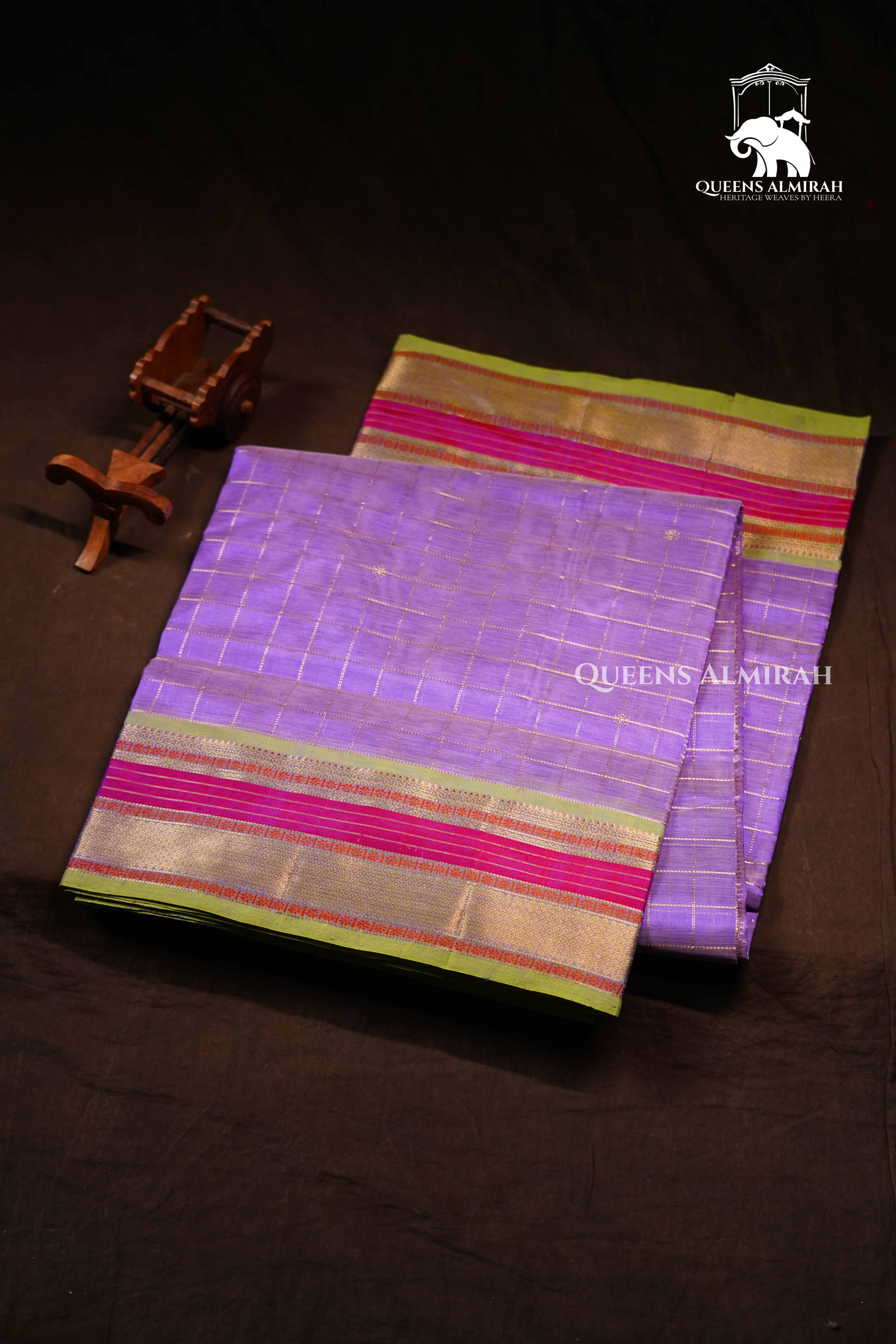Lilac Purple- Karaikudi Chettinad Silk Cotton Saree