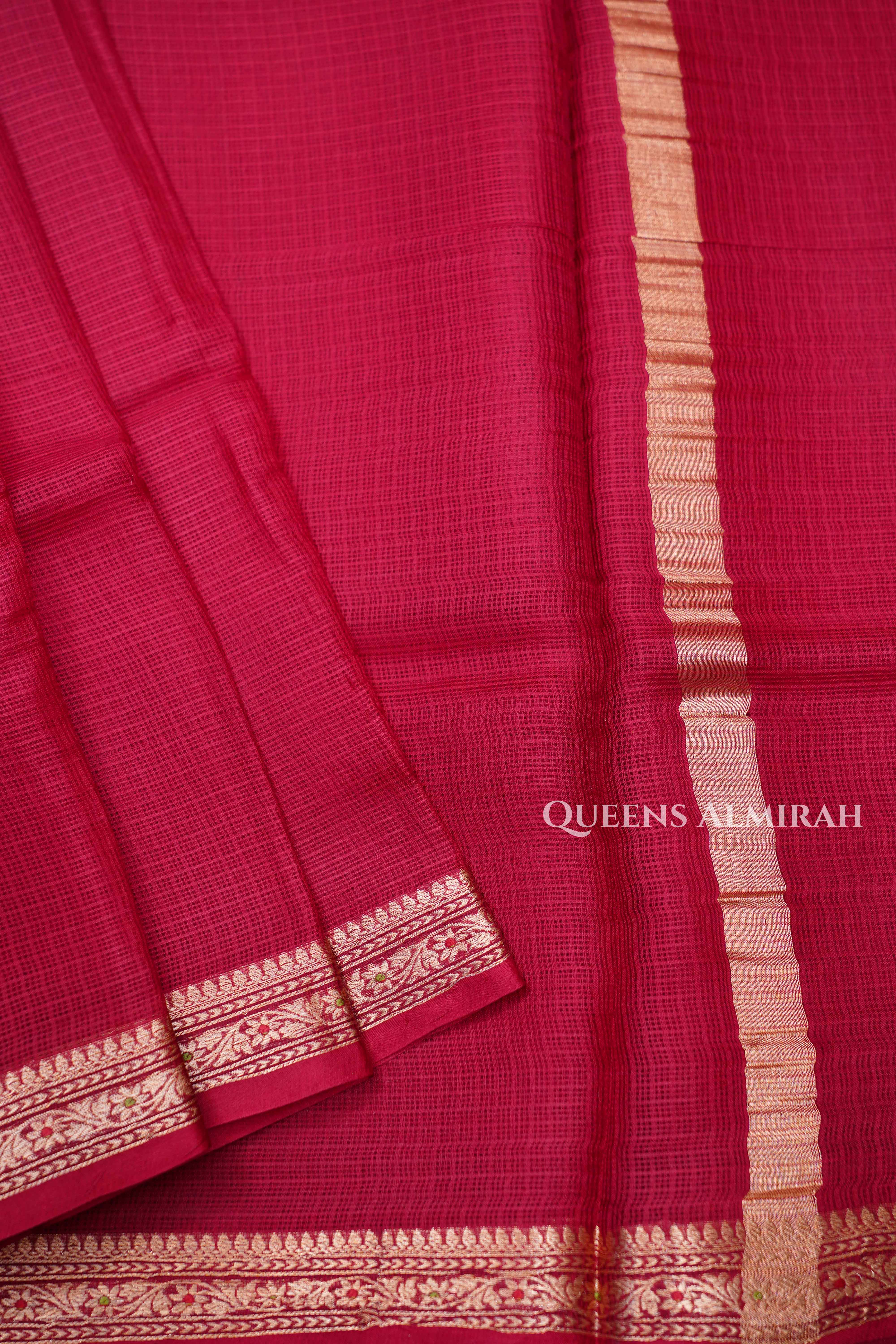 Maroon Pure Kota Silk Saree