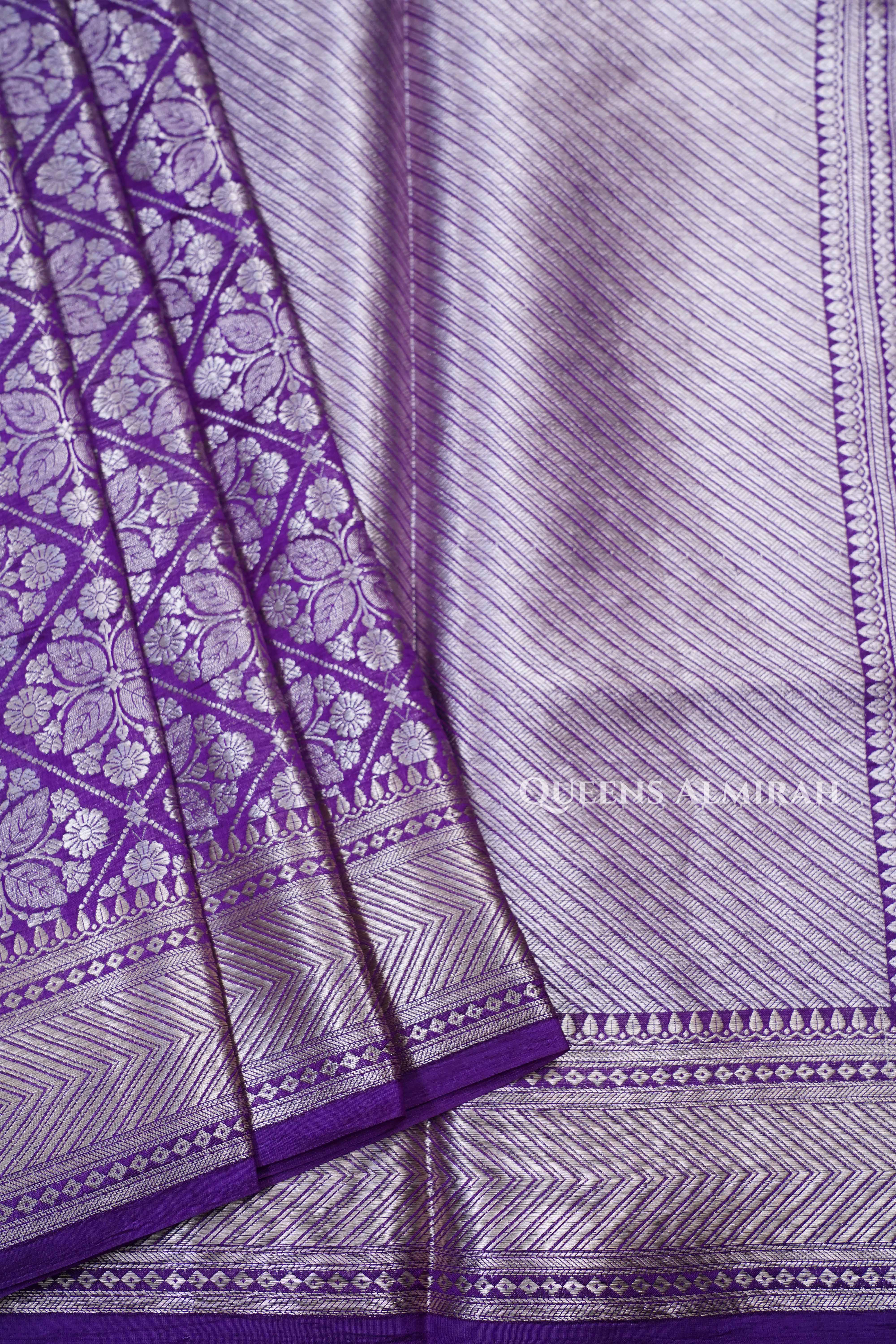 Purple Banarasi Silk Saree