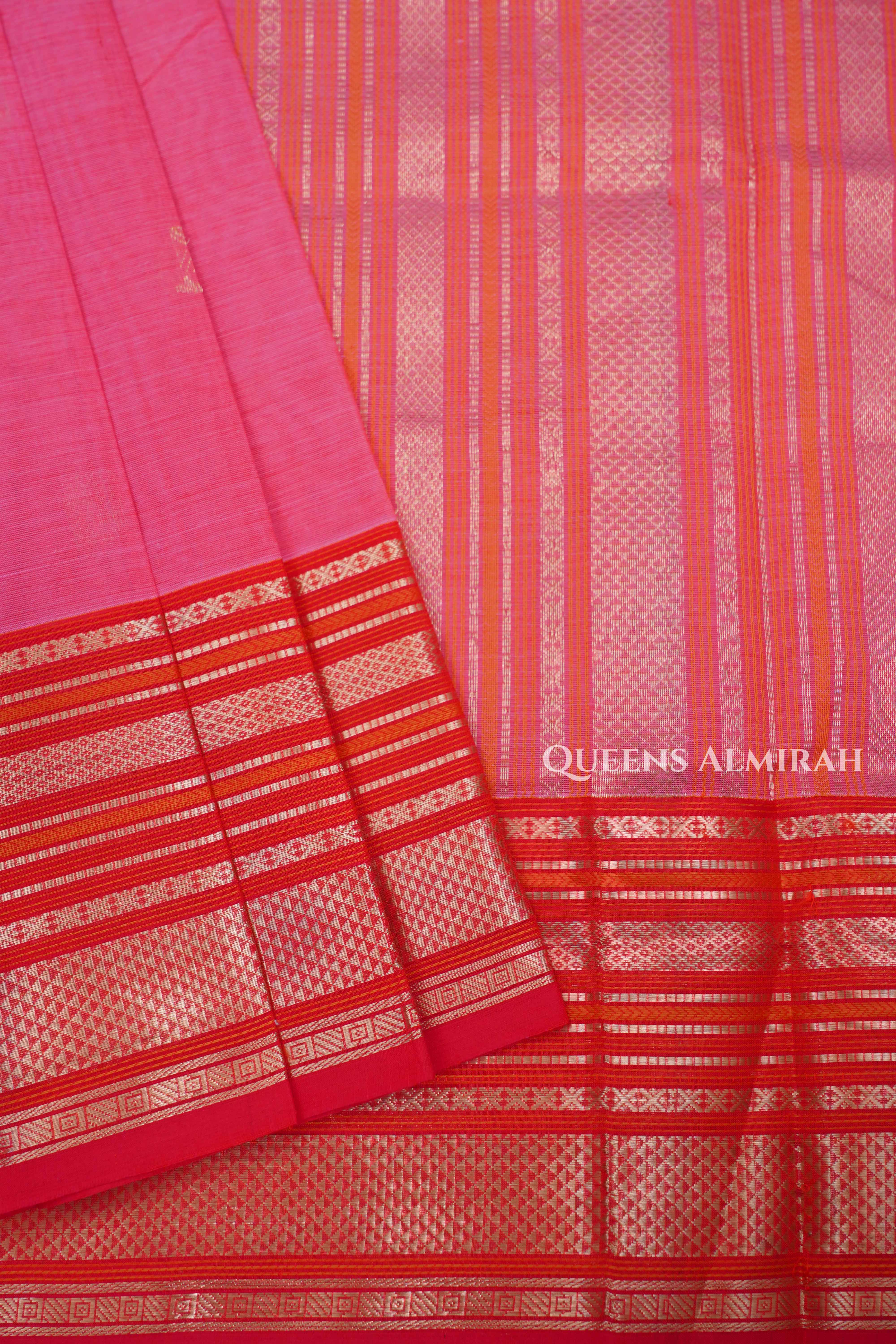 Warm Pink Karaikudi Chettinad Silk