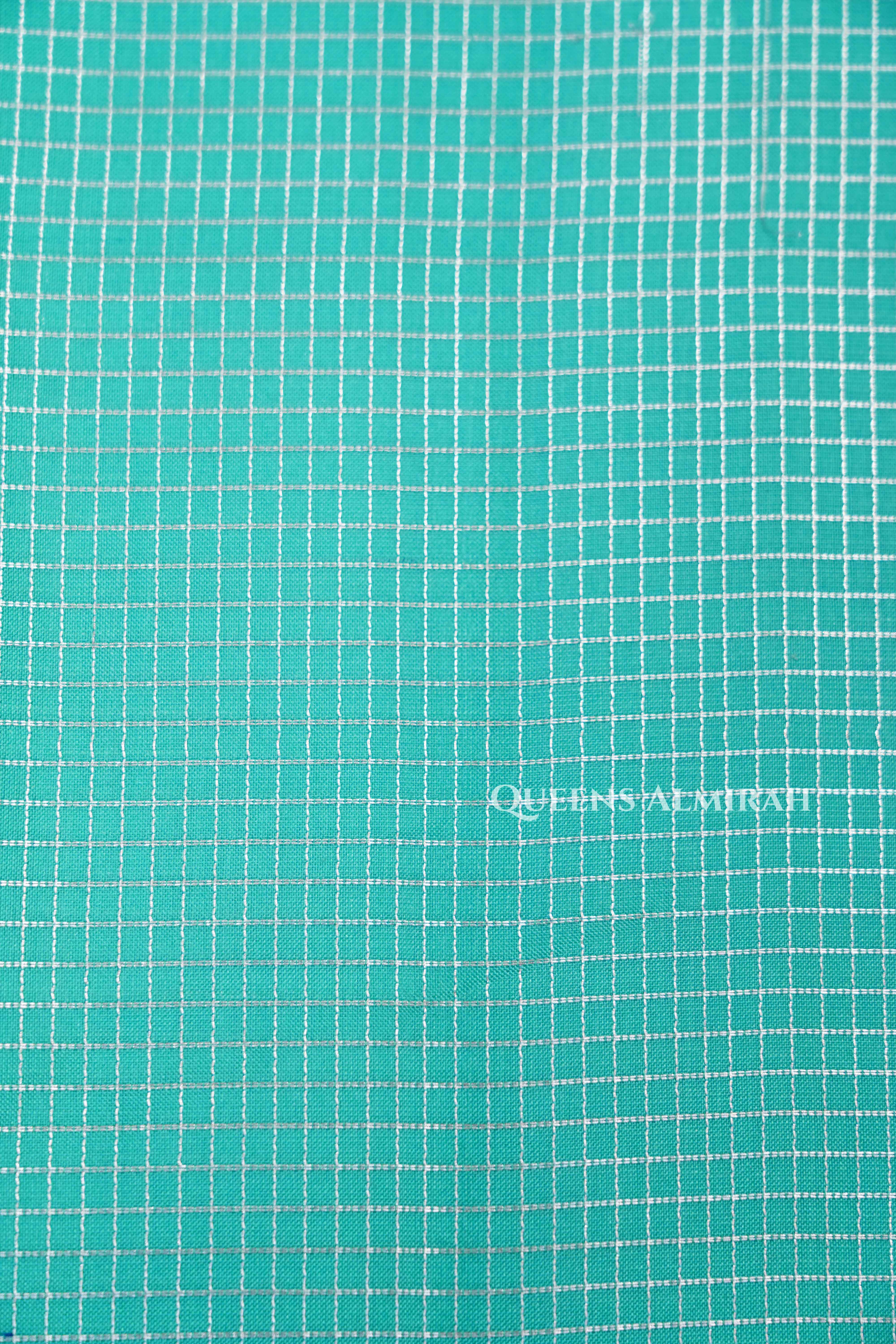 Sea Green Blue With Pink Kanchivaram Silk Saree