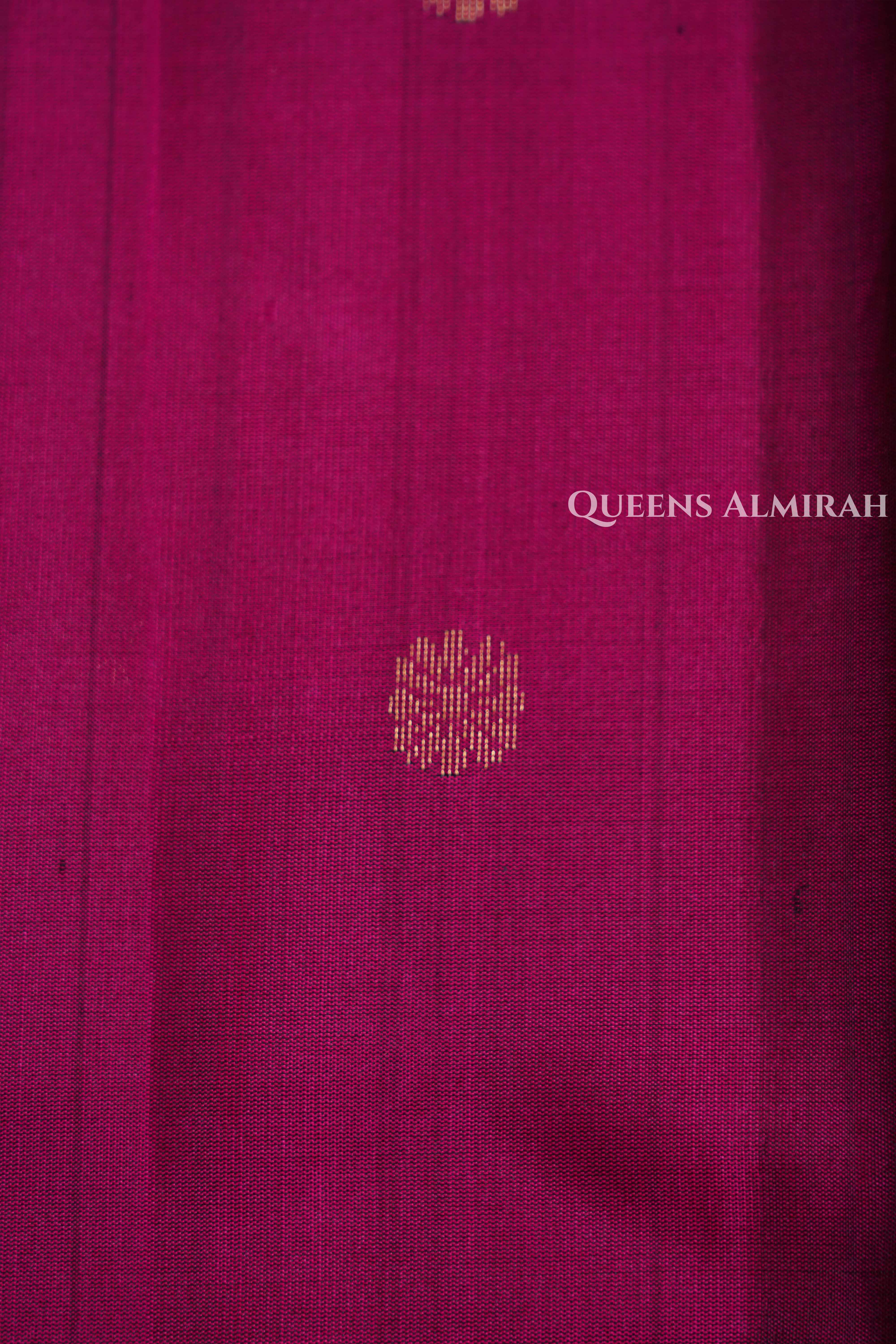 Magenta Pink With Ash Grey Pure Kanchivaram Silk Saree