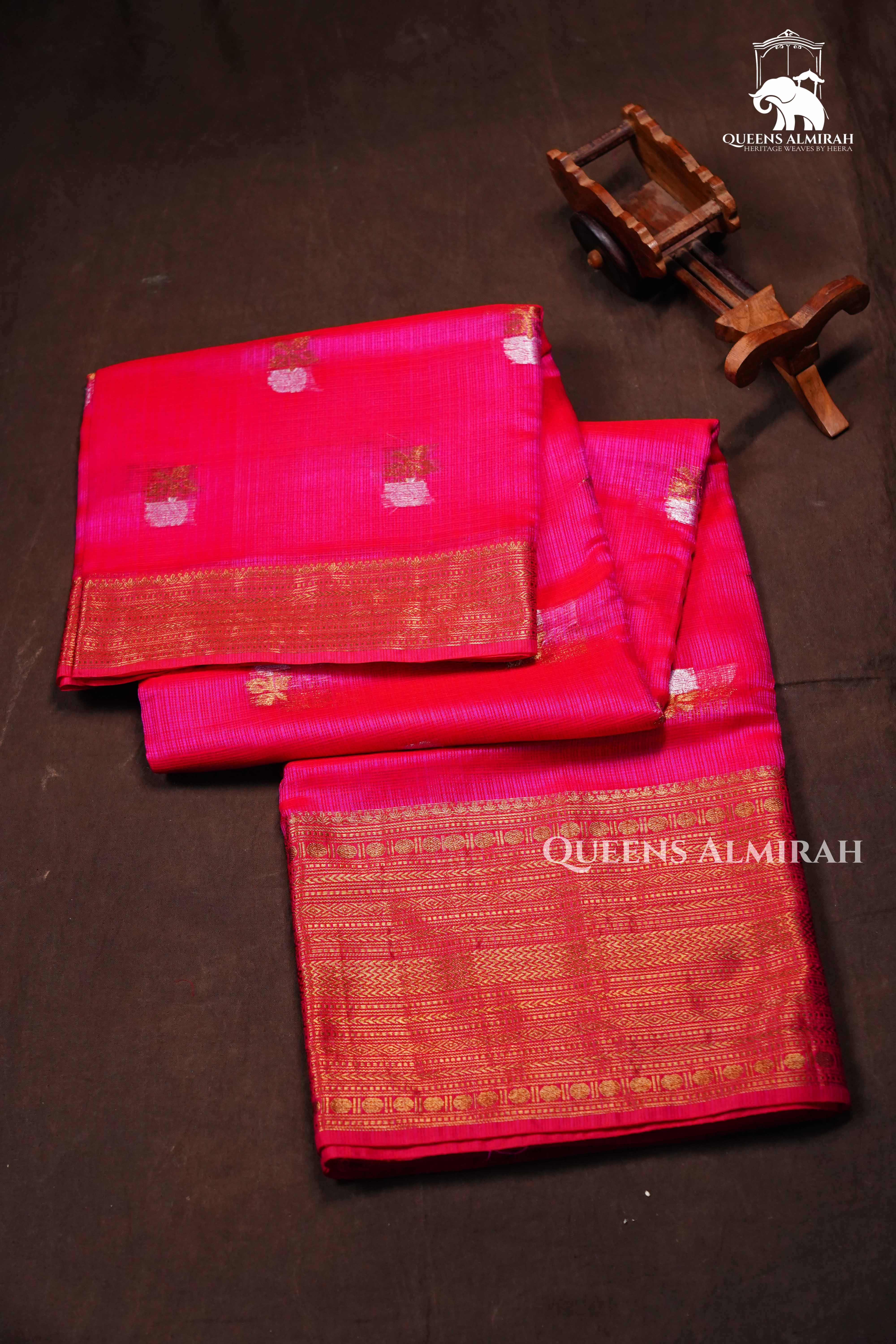 Magenta Pink Pure Kota Silk Saree