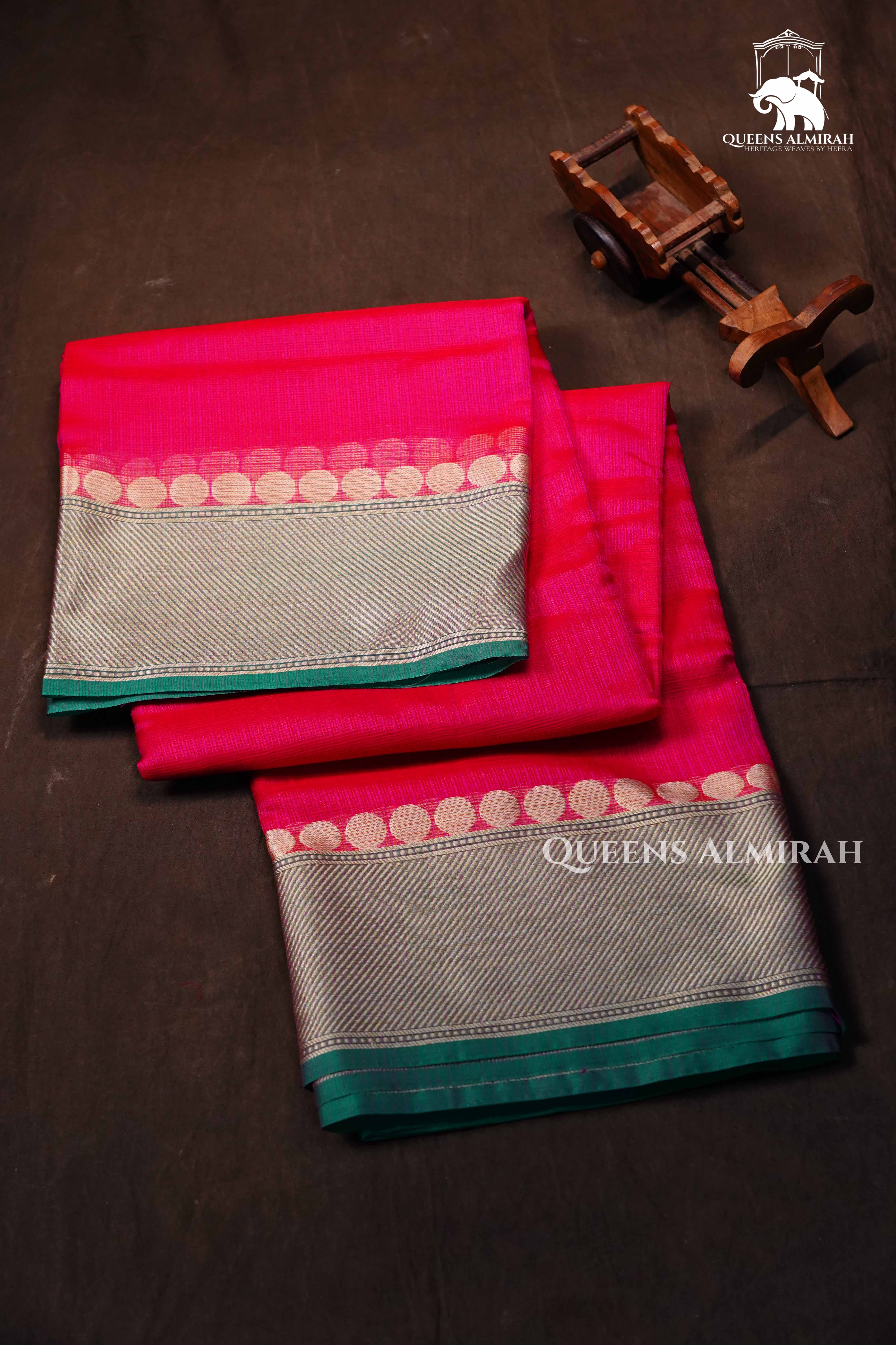 Rani Pink Pure Kota Silk Saree