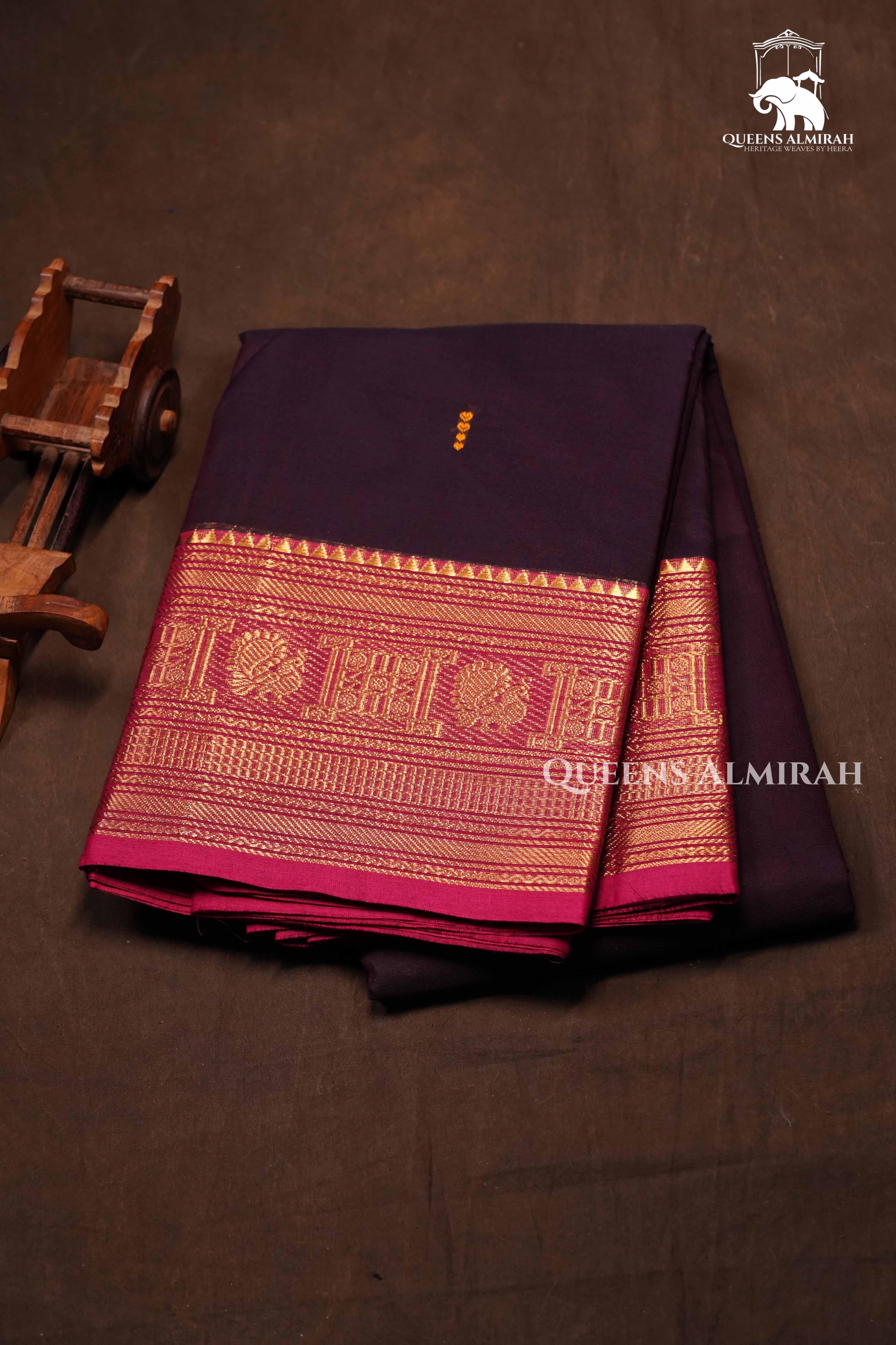 Dark Purple Kanchi Cotton Saree