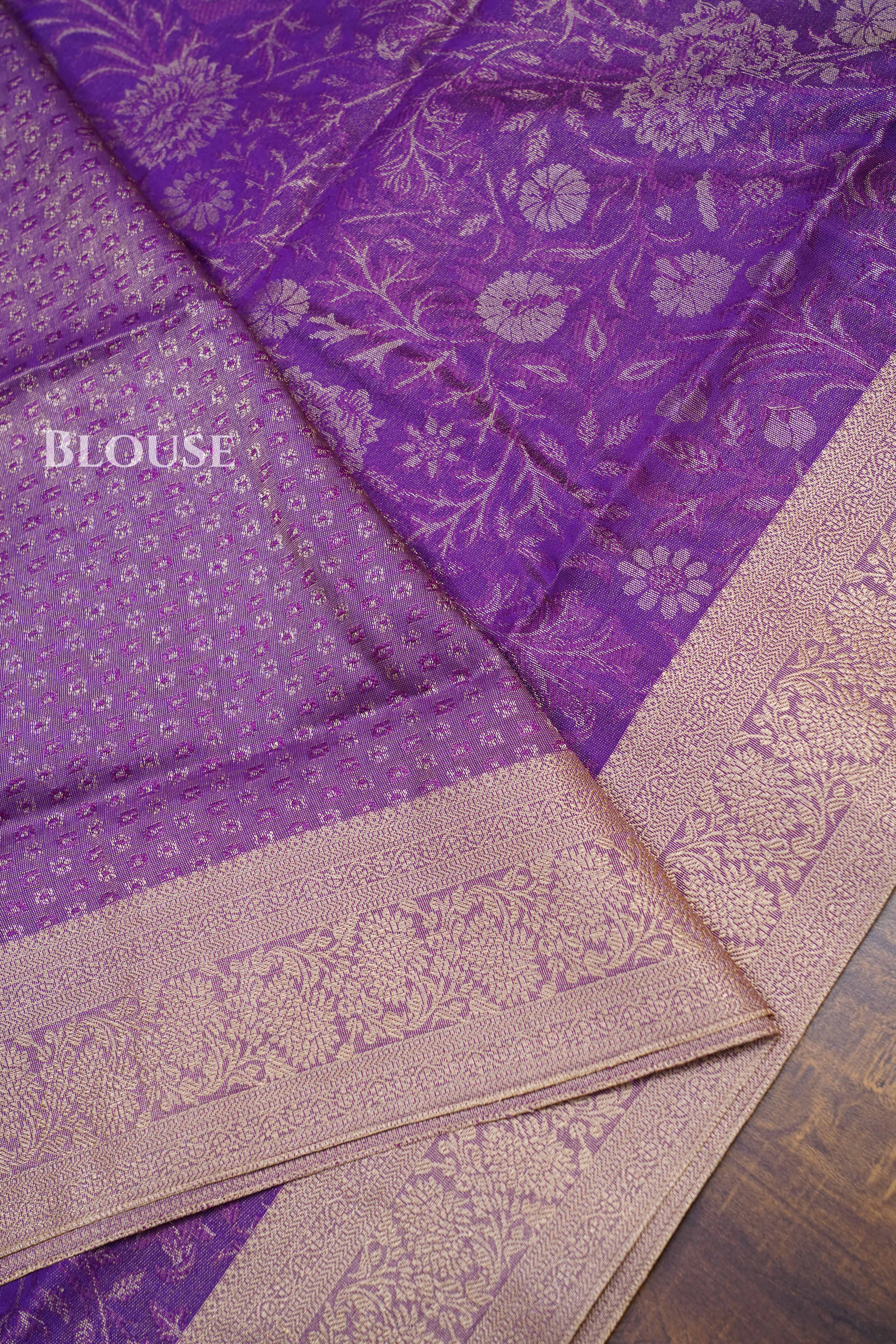 Dark Lavender Pashmina Silk Saree