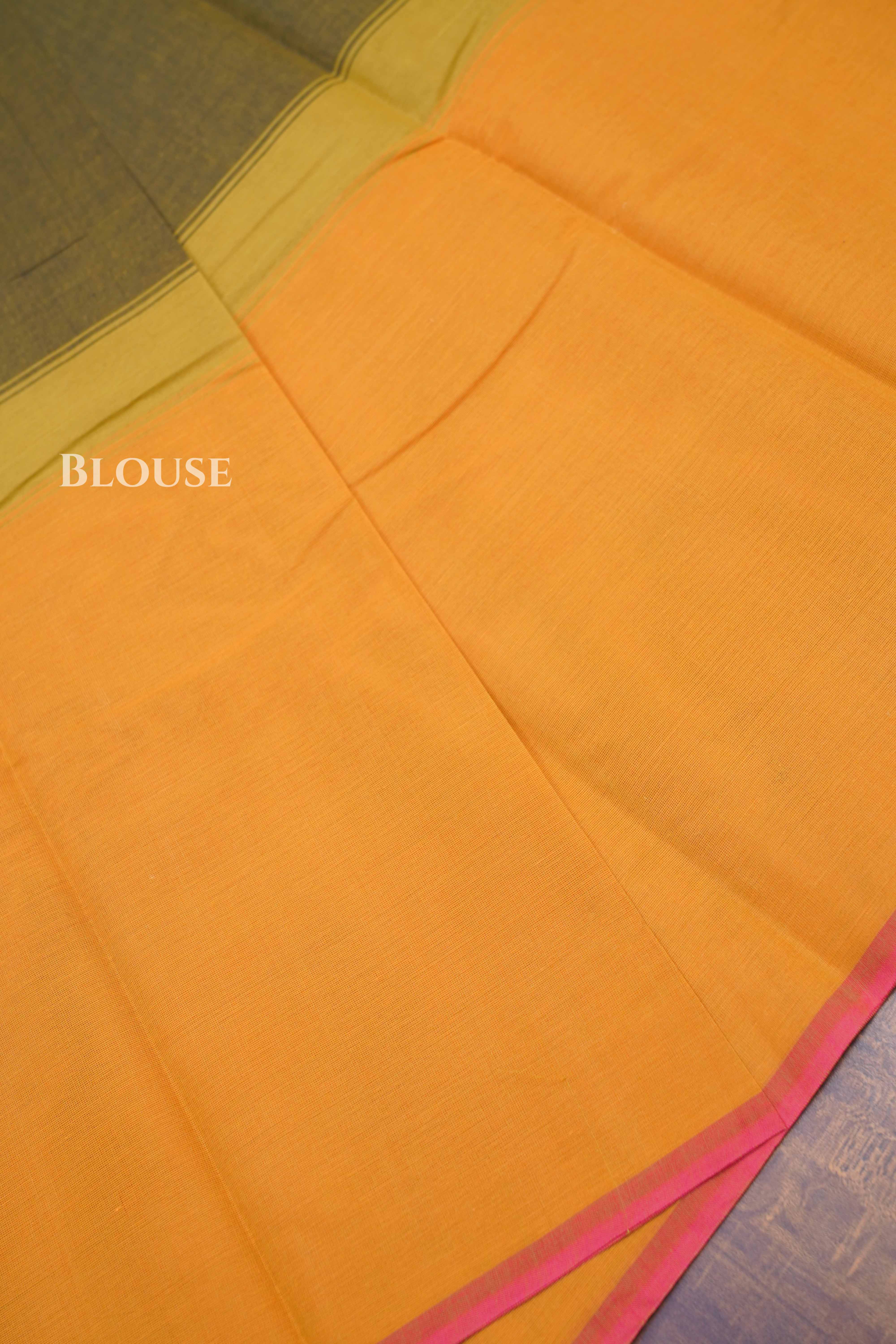 Mango Yellow Chettinad Cotton Saree
