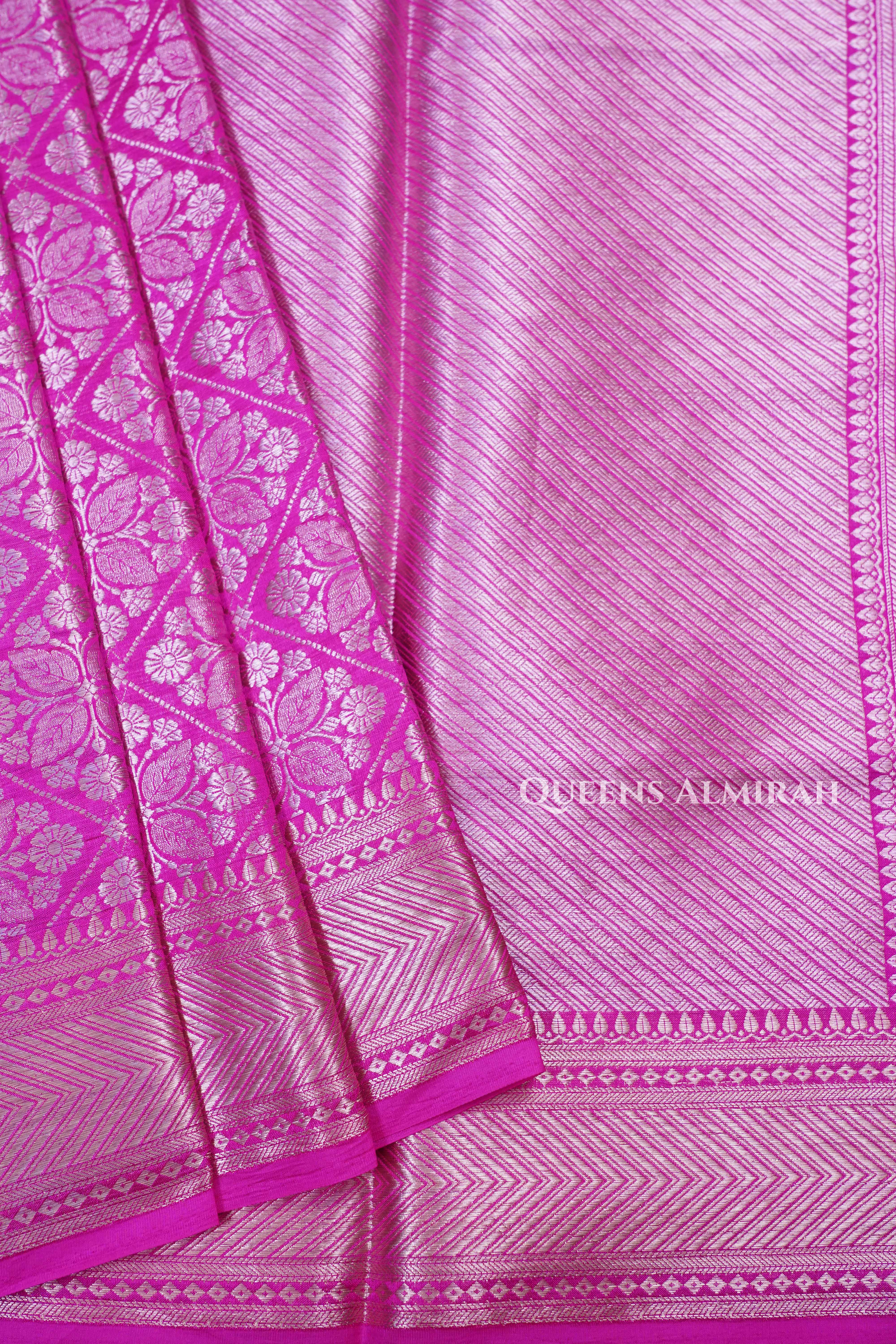 Pink Banarasi Silk Saree