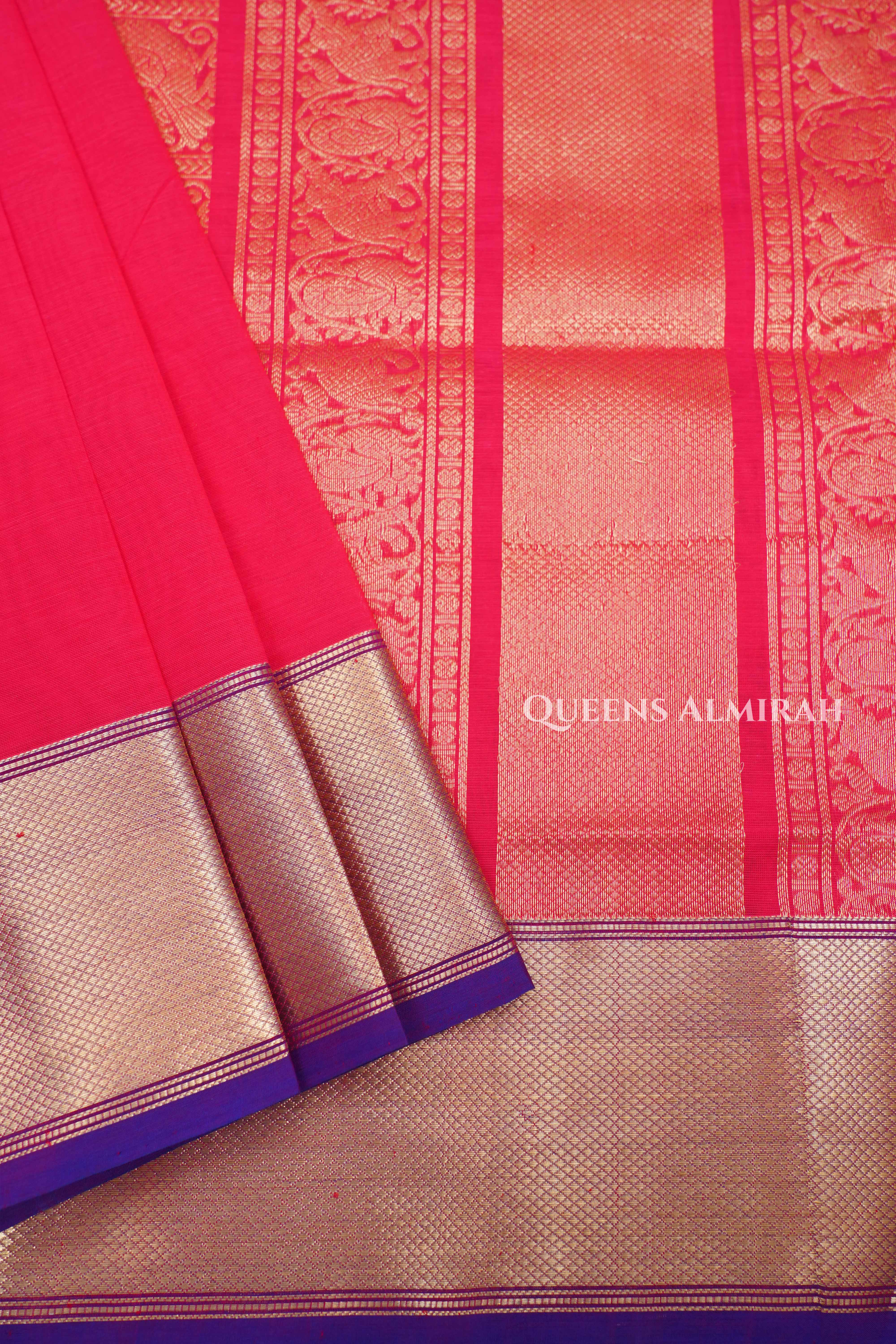 Pinkish Red Karaikudi Chettinad Silk