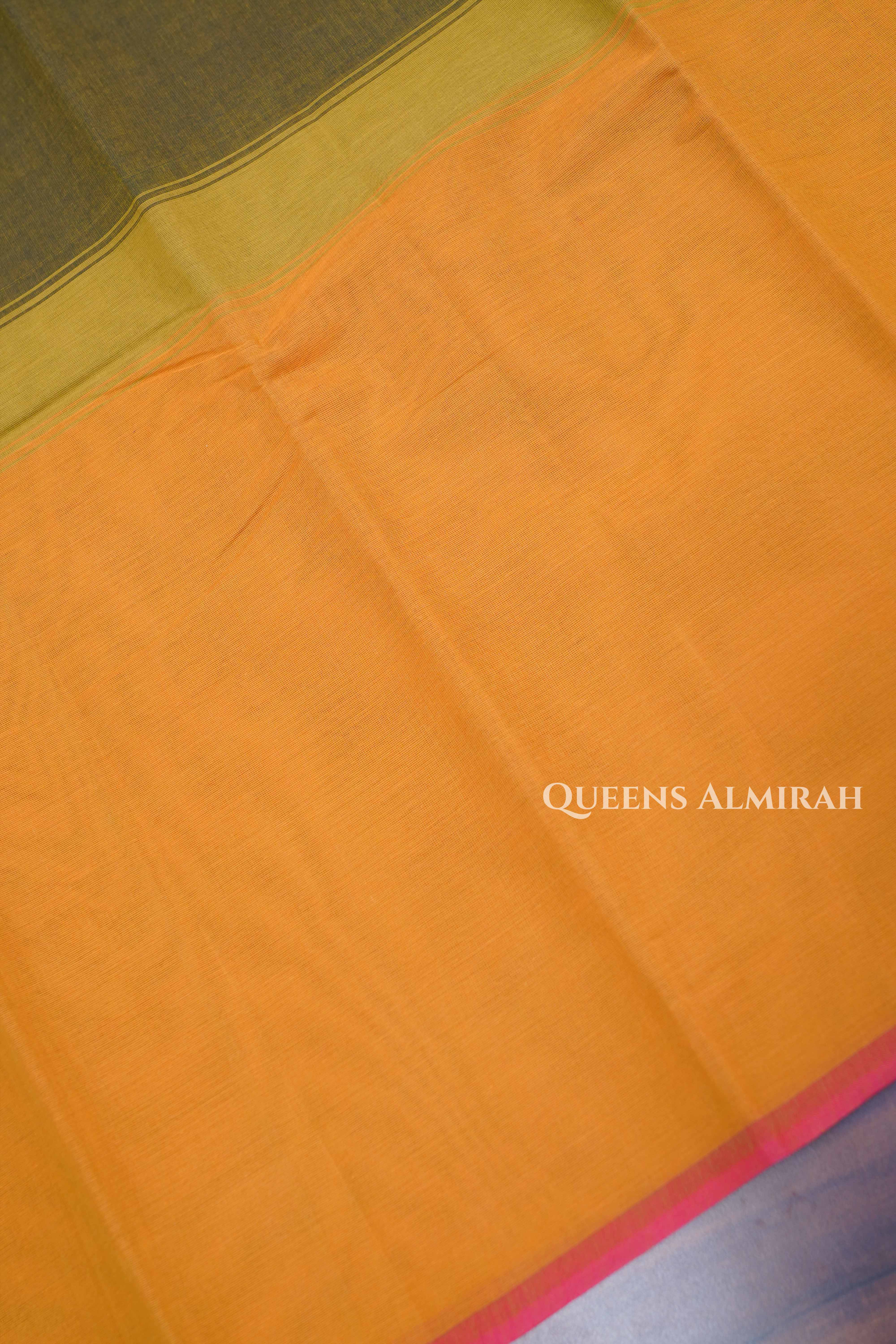 Mango Yellow Chettinad Cotton Saree