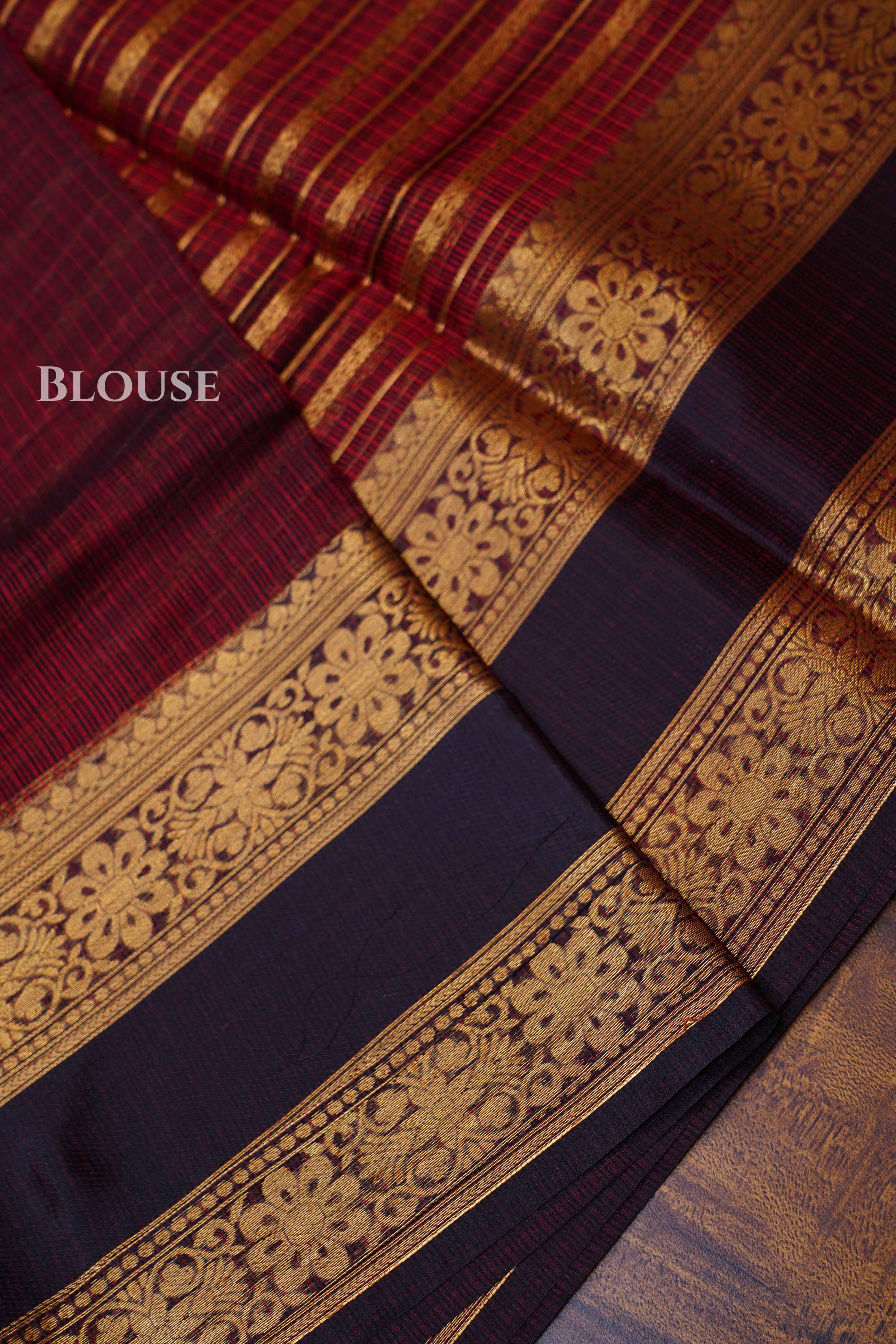 Maroon Pure Kota Silk Saree