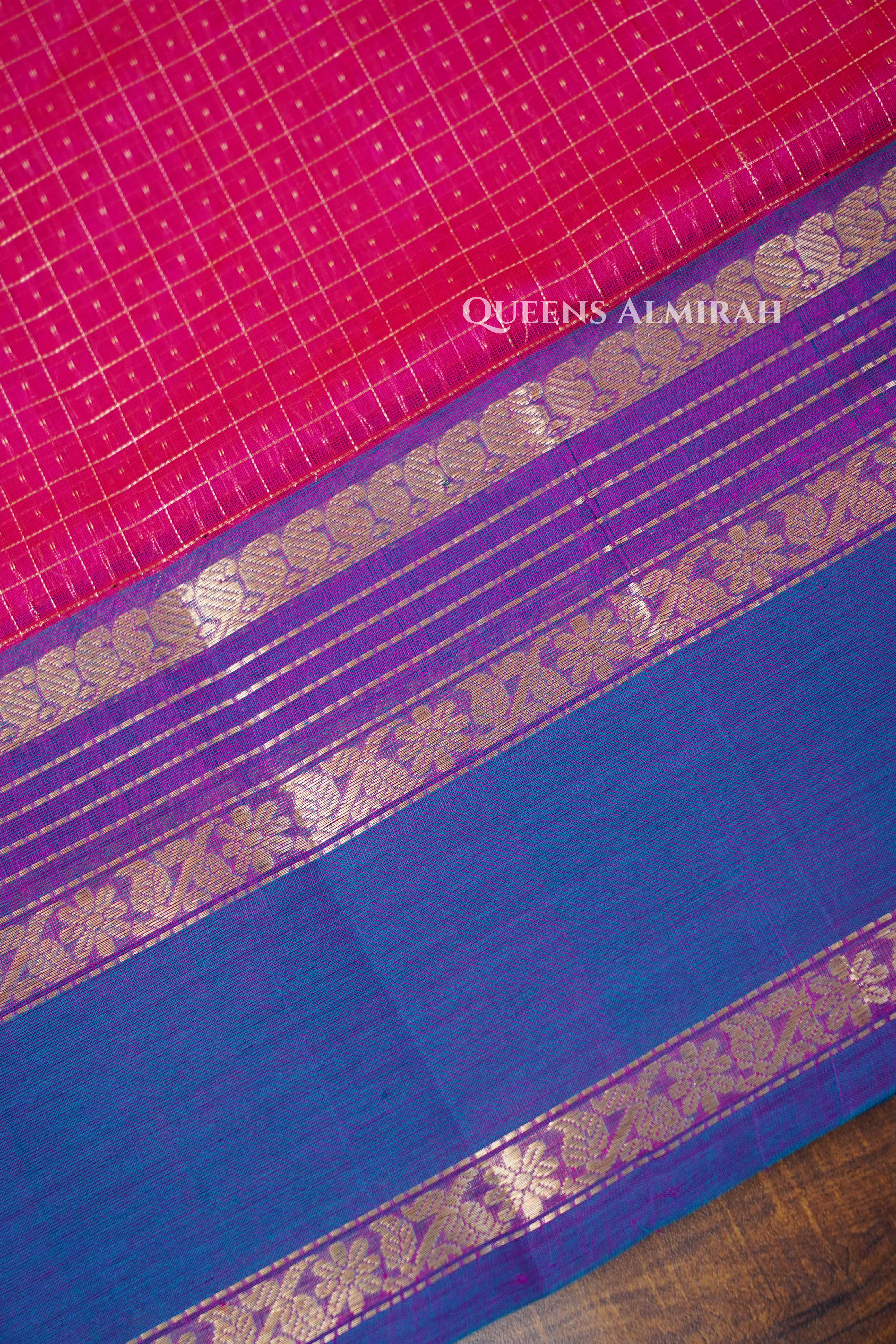 Magenta Pink -Karaikudi Chettinad Silk Cotton Saree