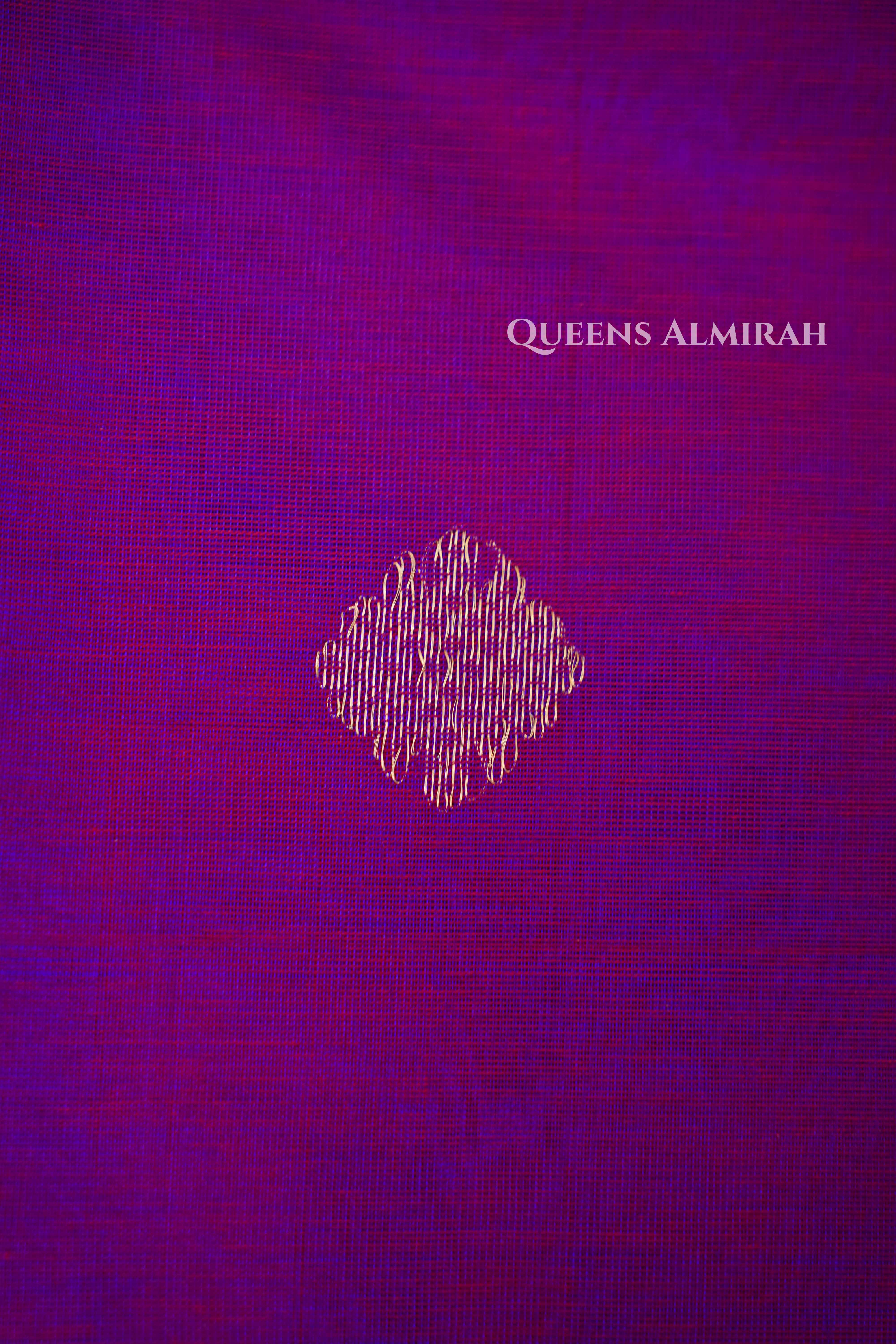 Magenta Purple Karaikudi Chettinad Silk Cotton Saree