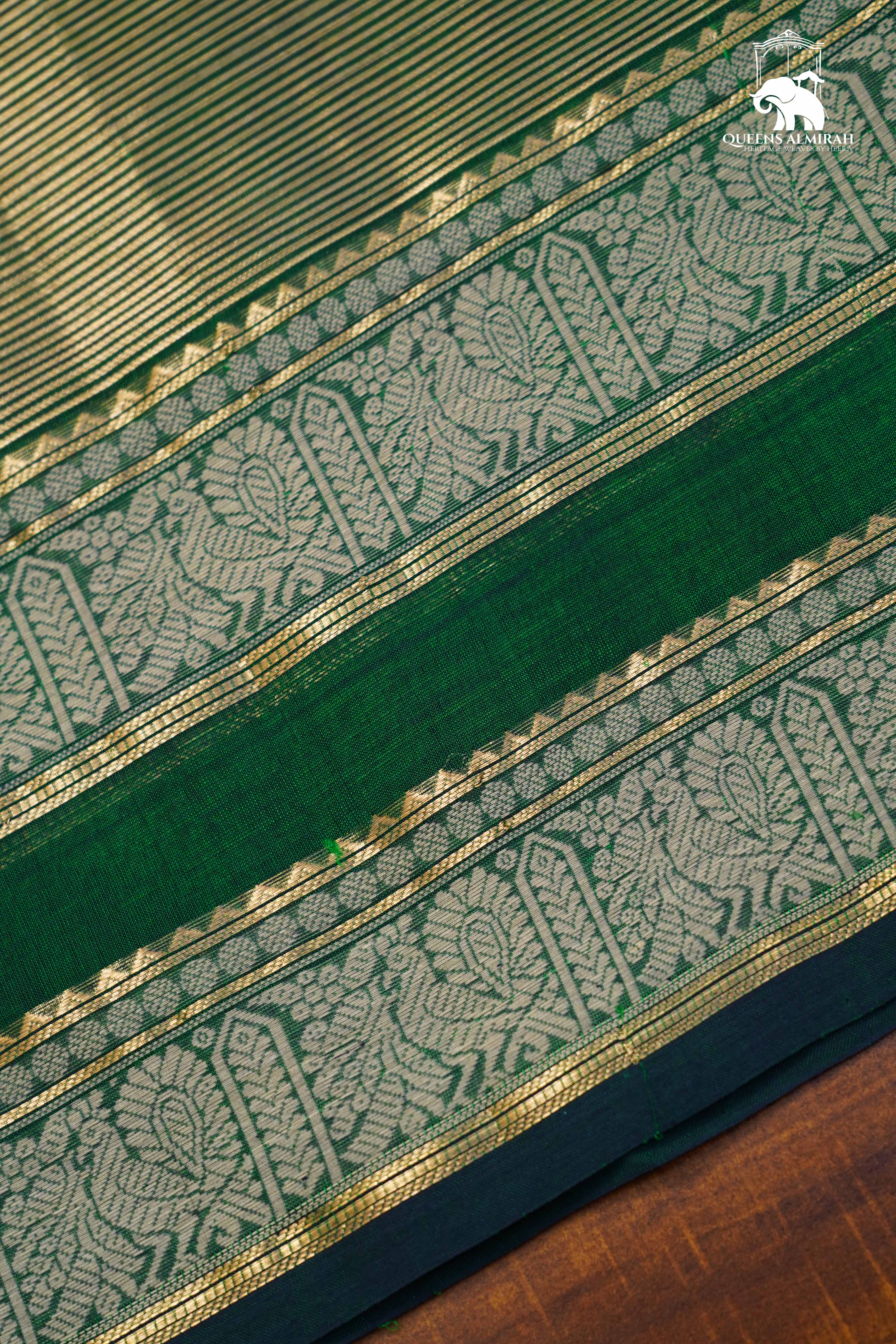 Dual Shade Of Green- Royal Karaikudi Chettinad Tissue Silk Cotton Saree