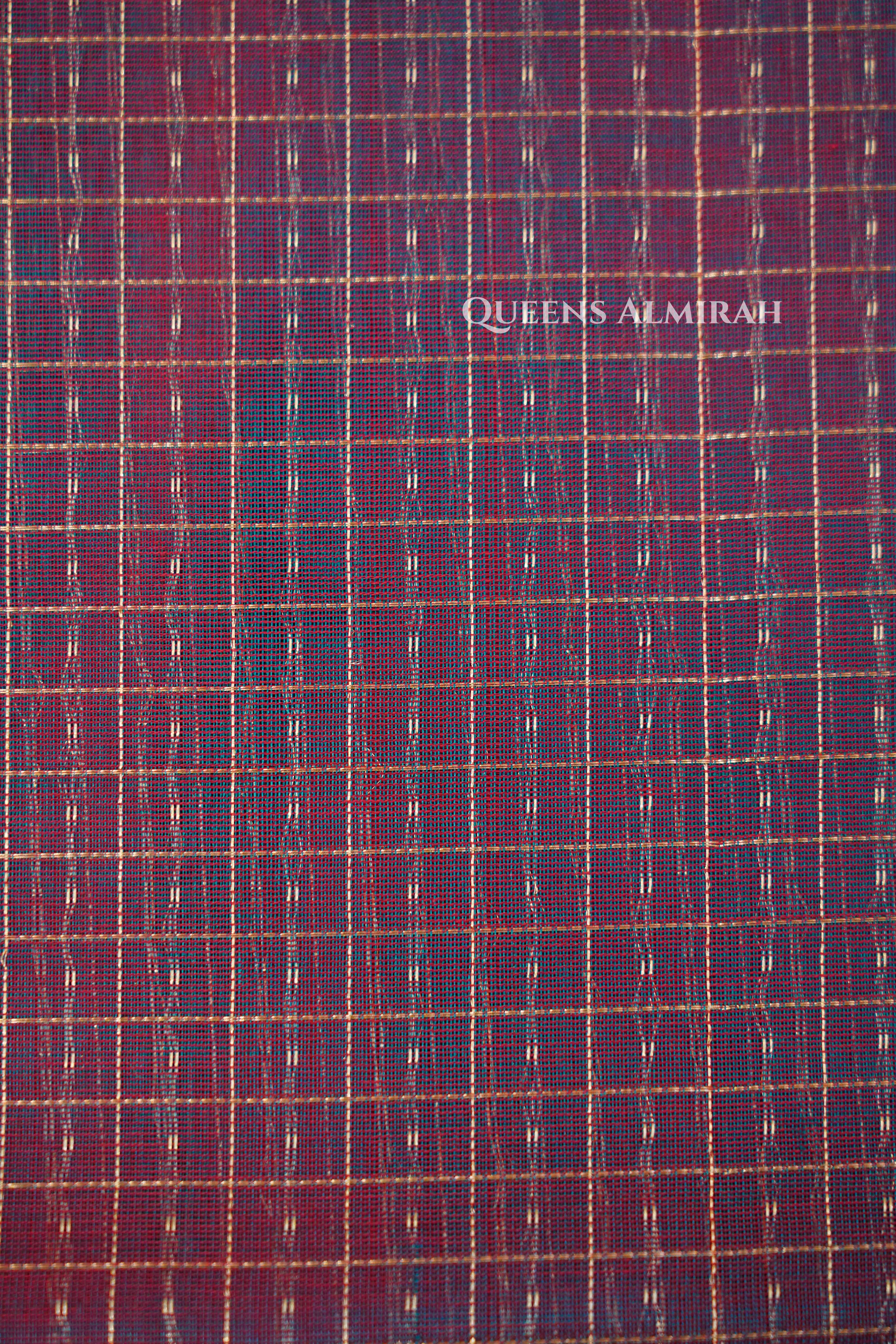 Red Wine - Karaikudi Chettinad Silk Cotton Saree