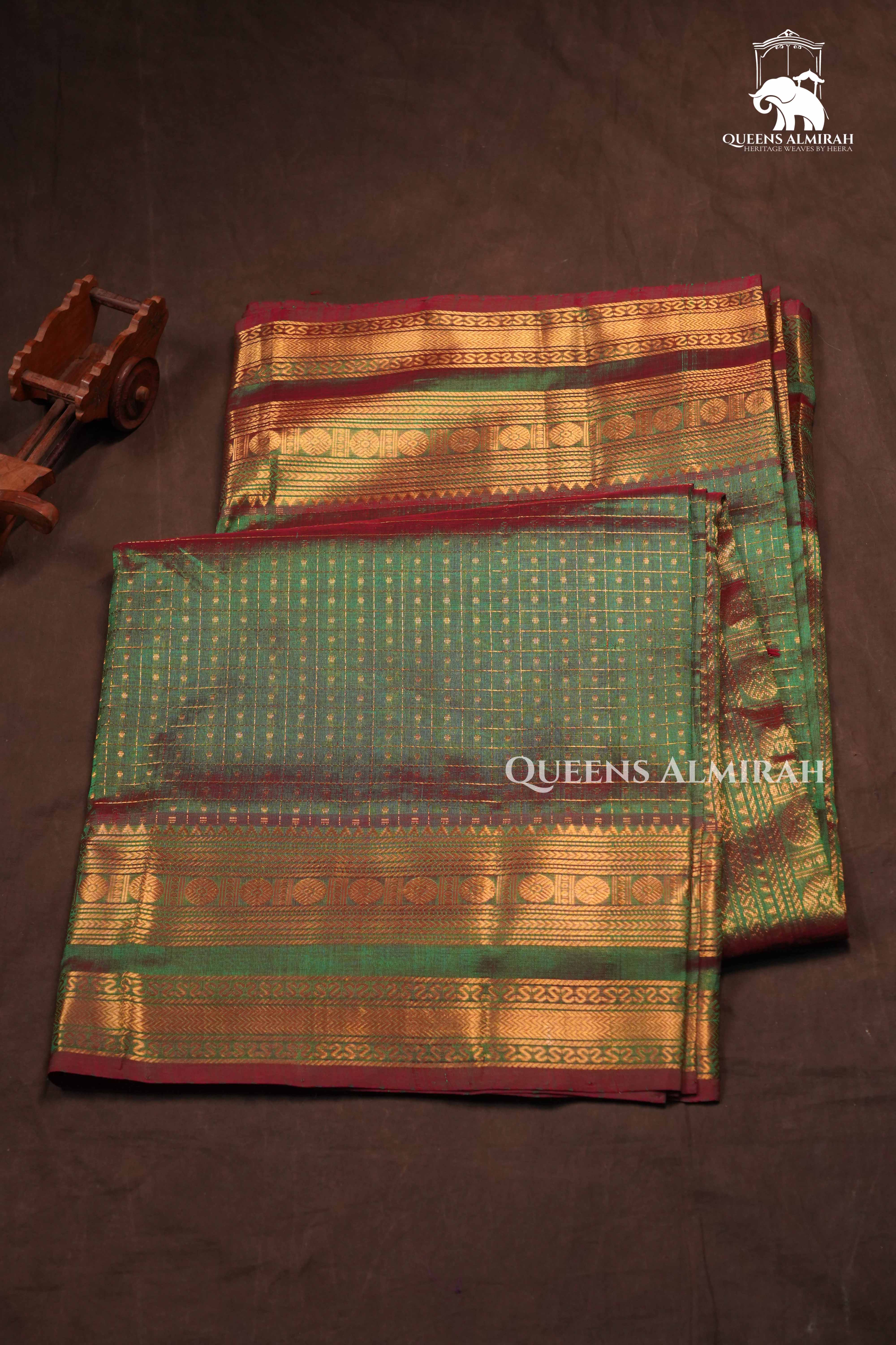 Green Pure Kanchi Silk Cotton Saree
