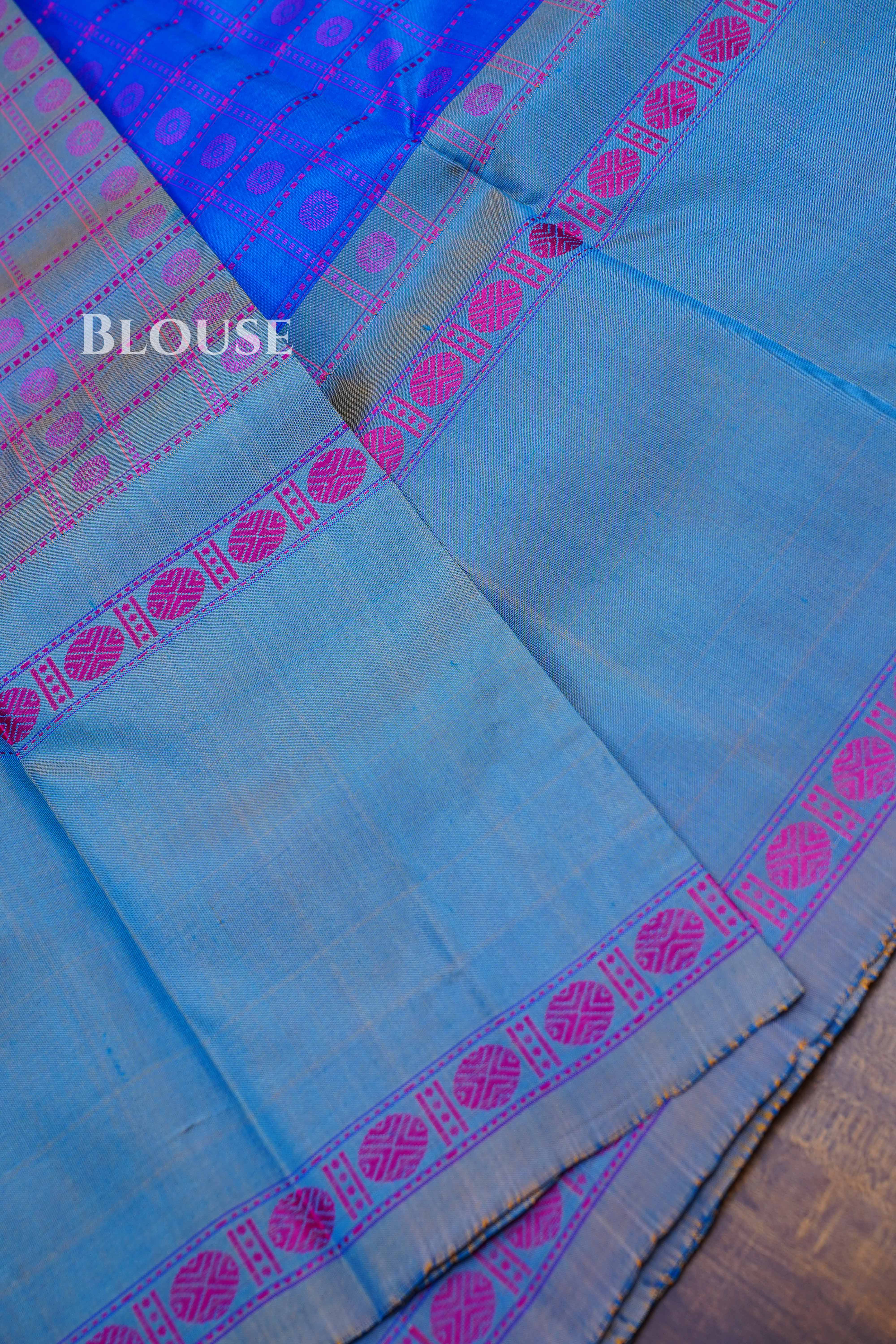 Sea Blue Pure Kanchivaram Silk Saree
