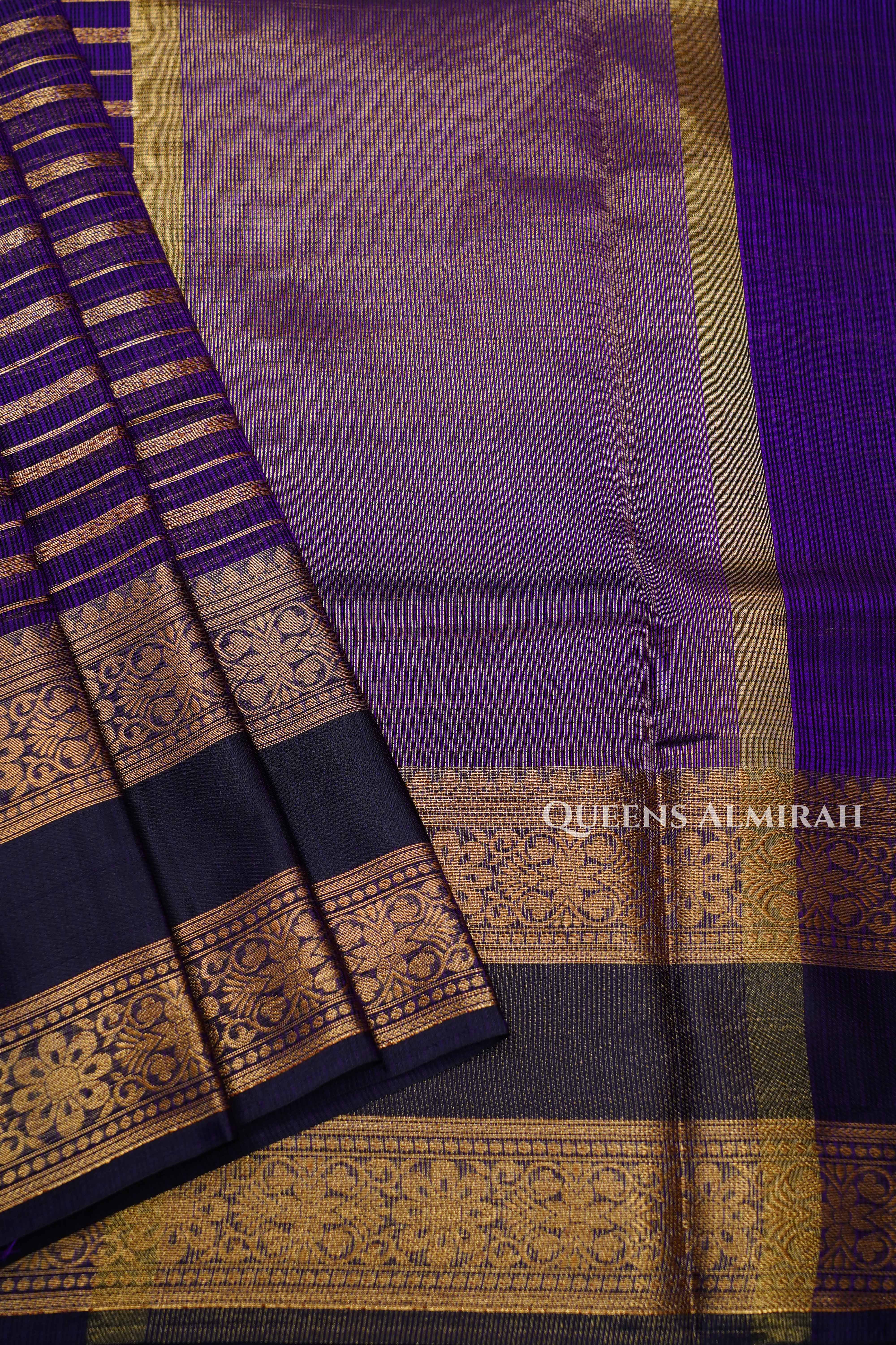 Purple Pure Kota Silk Saree