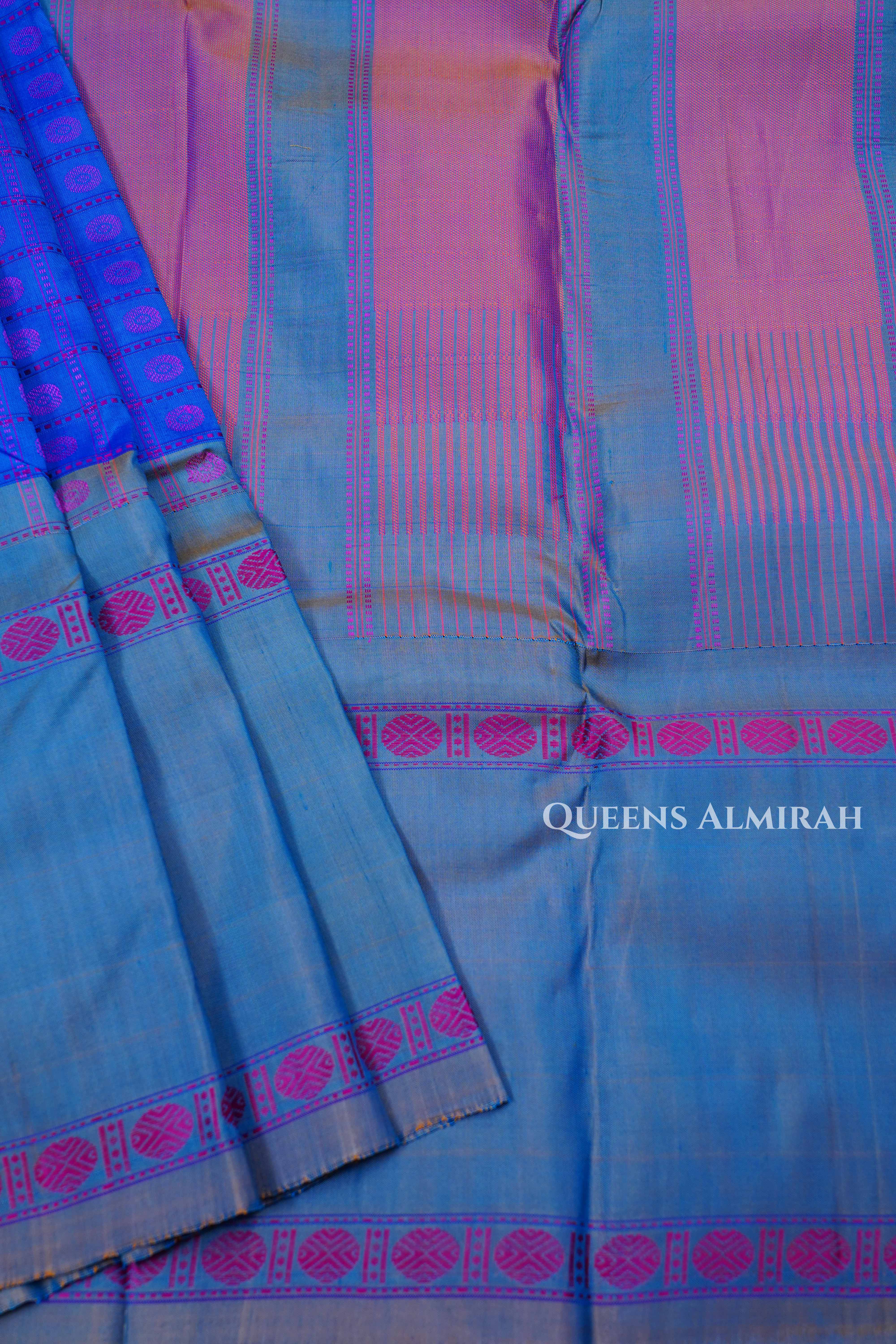 Sea Blue Pure Kanchivaram Silk Saree
