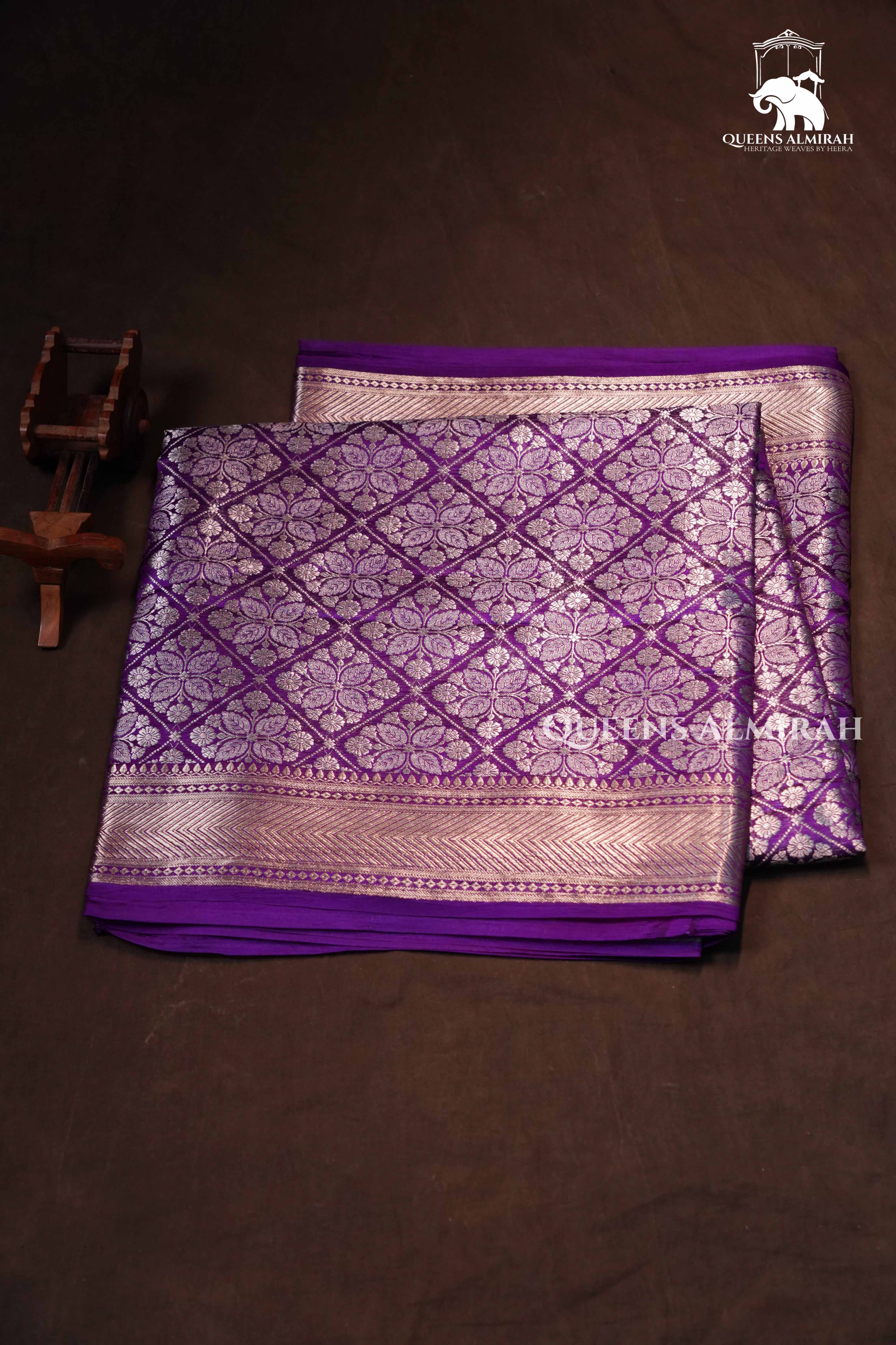 Purple Banarasi Silk Saree