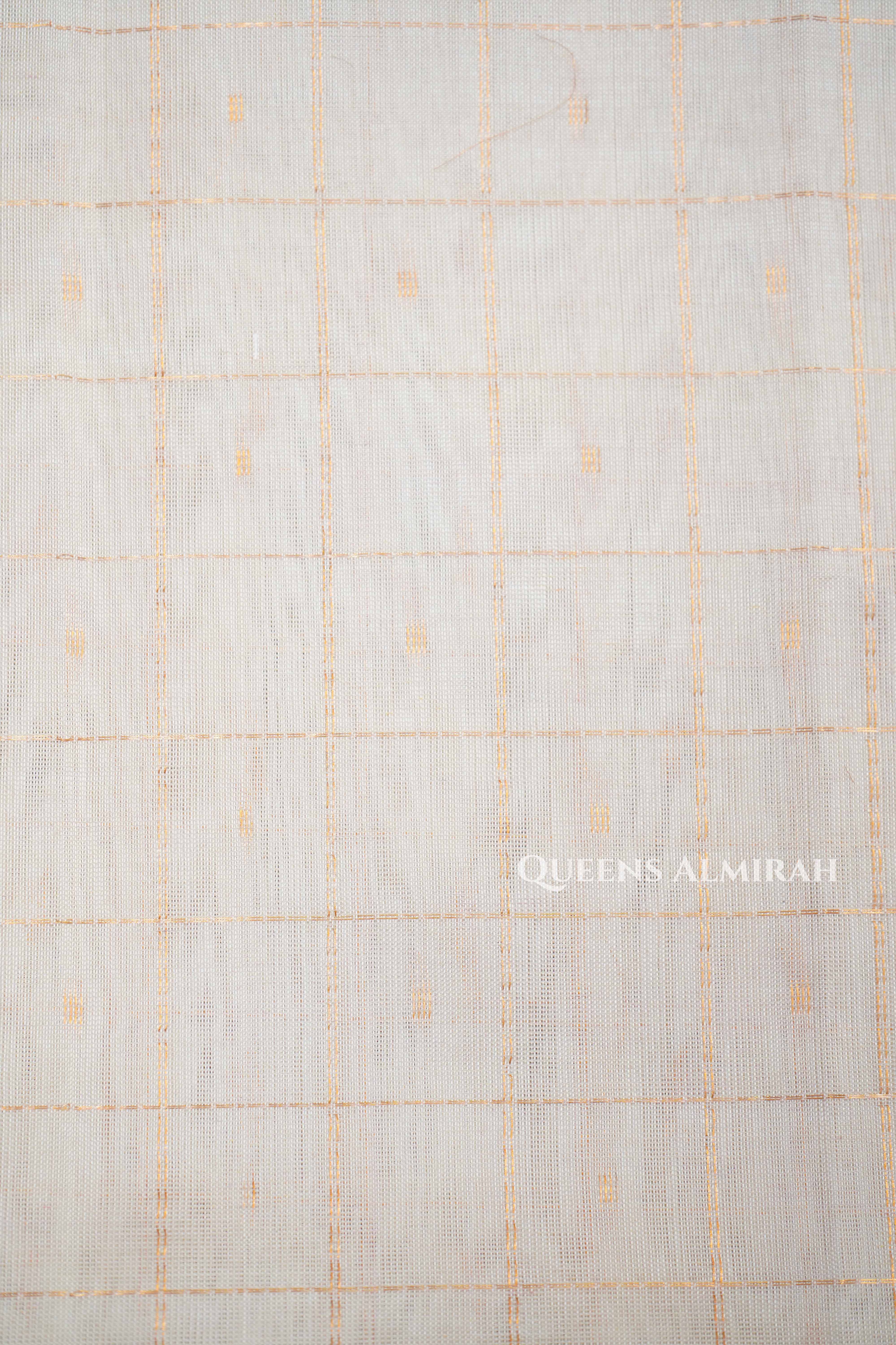 Milk White With Cocoa Bean Pure Kanchi Silk Cotton Saree