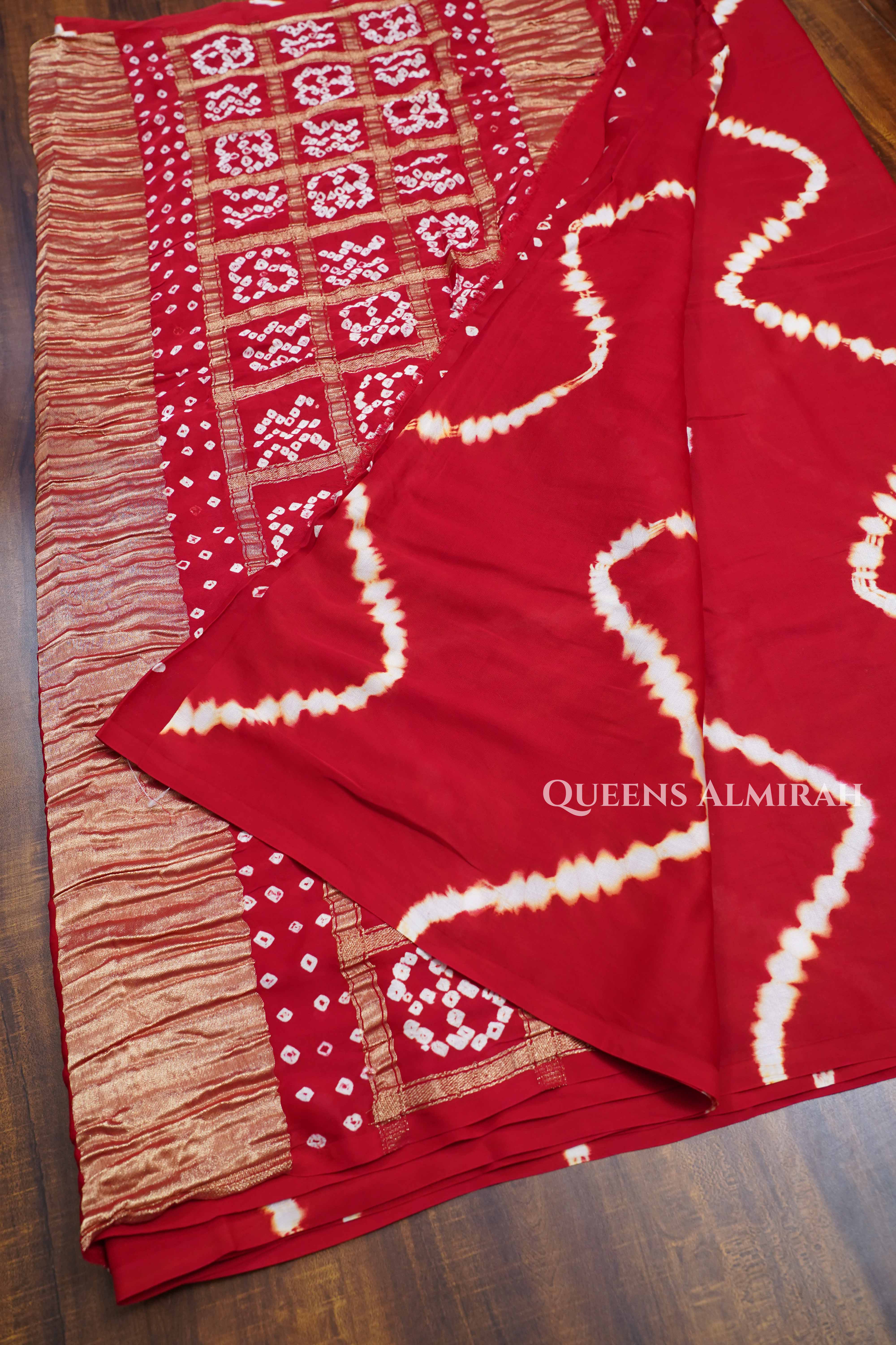 Red Modal Silk Saree