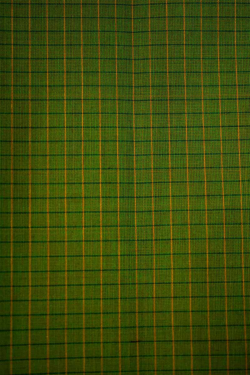 ALGAE WITH LEAF GREEN KANCHI COTTON SAREE - Queens Jewel Emporium