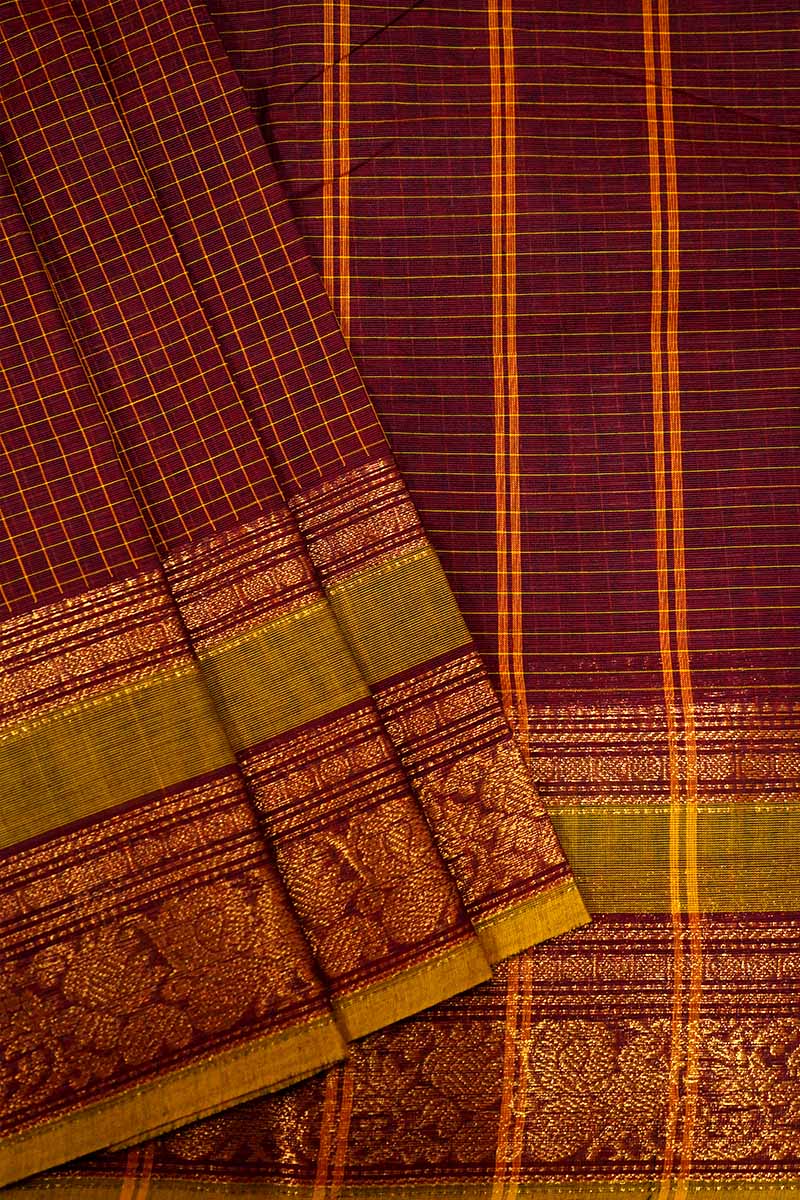 ARACK WITH LIGHT GREEN KANCHI COTTON SAREE - Queens Jewel Emporium