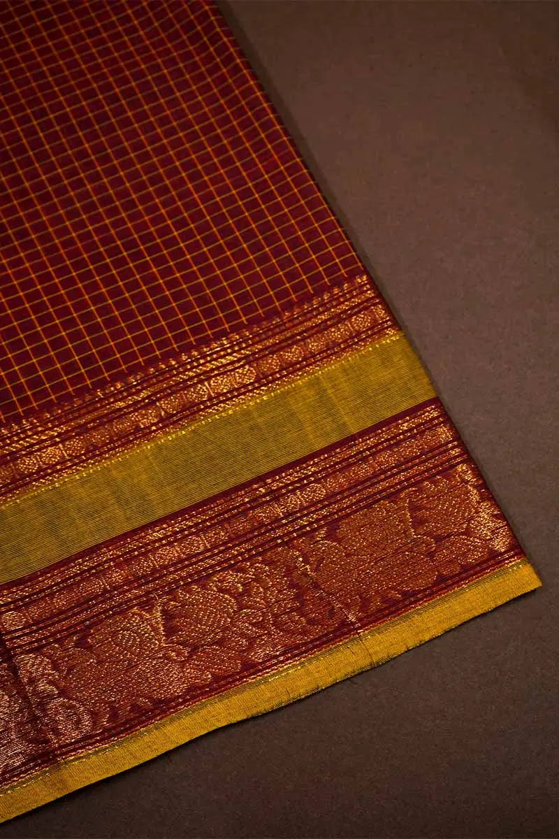 ARACK WITH LIGHT GREEN KANCHI COTTON SAREE - Queens Jewel Emporium