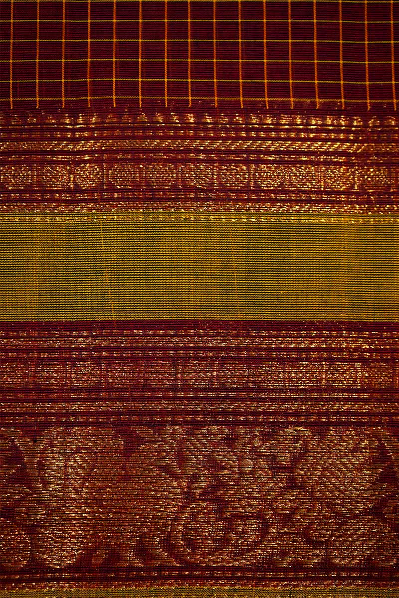 ARACK WITH LIGHT GREEN KANCHI COTTON SAREE - Queens Jewel Emporium