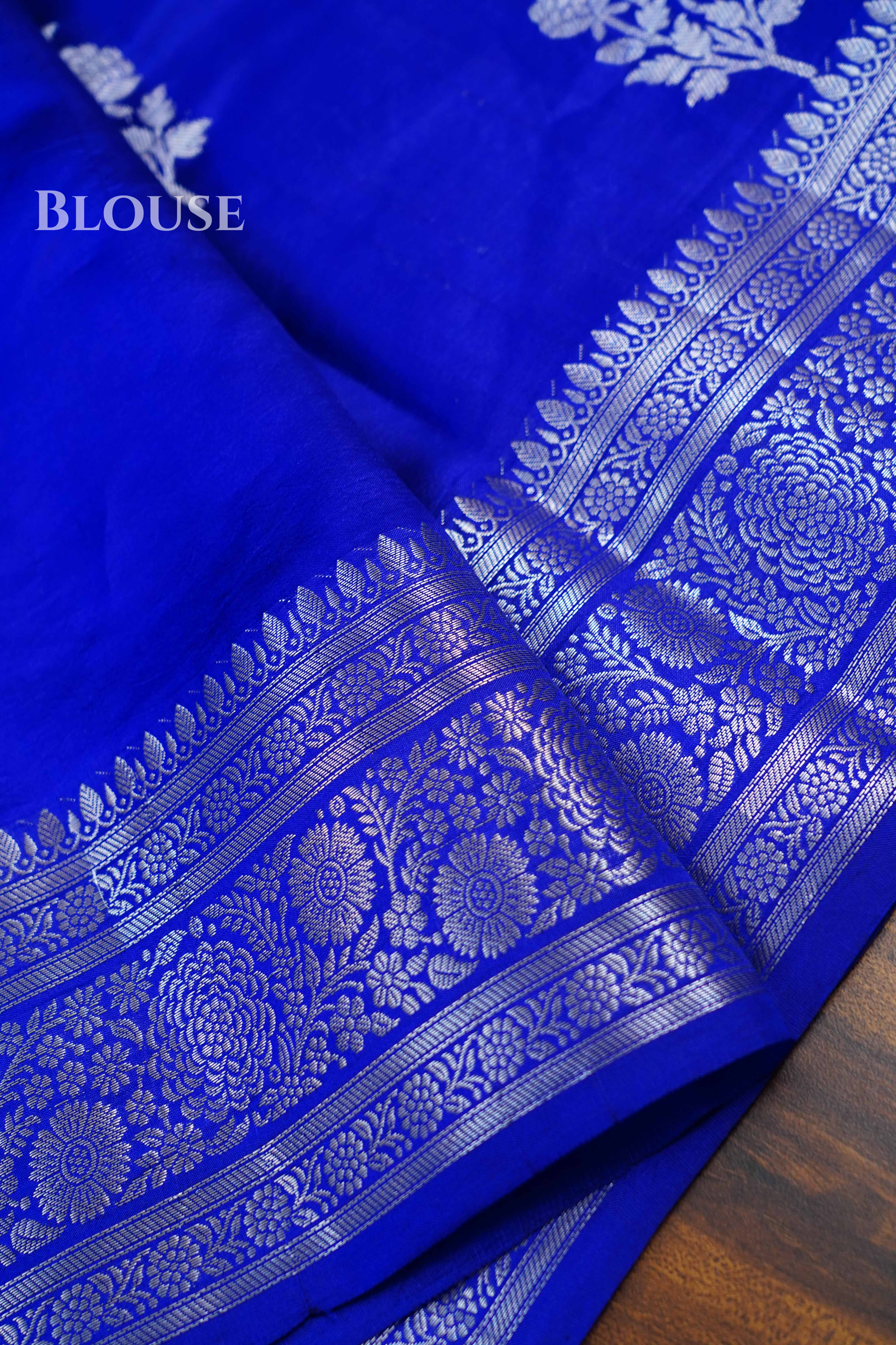 Cobalt Blue Mango Silk Saree QUEENS ALMIRAH