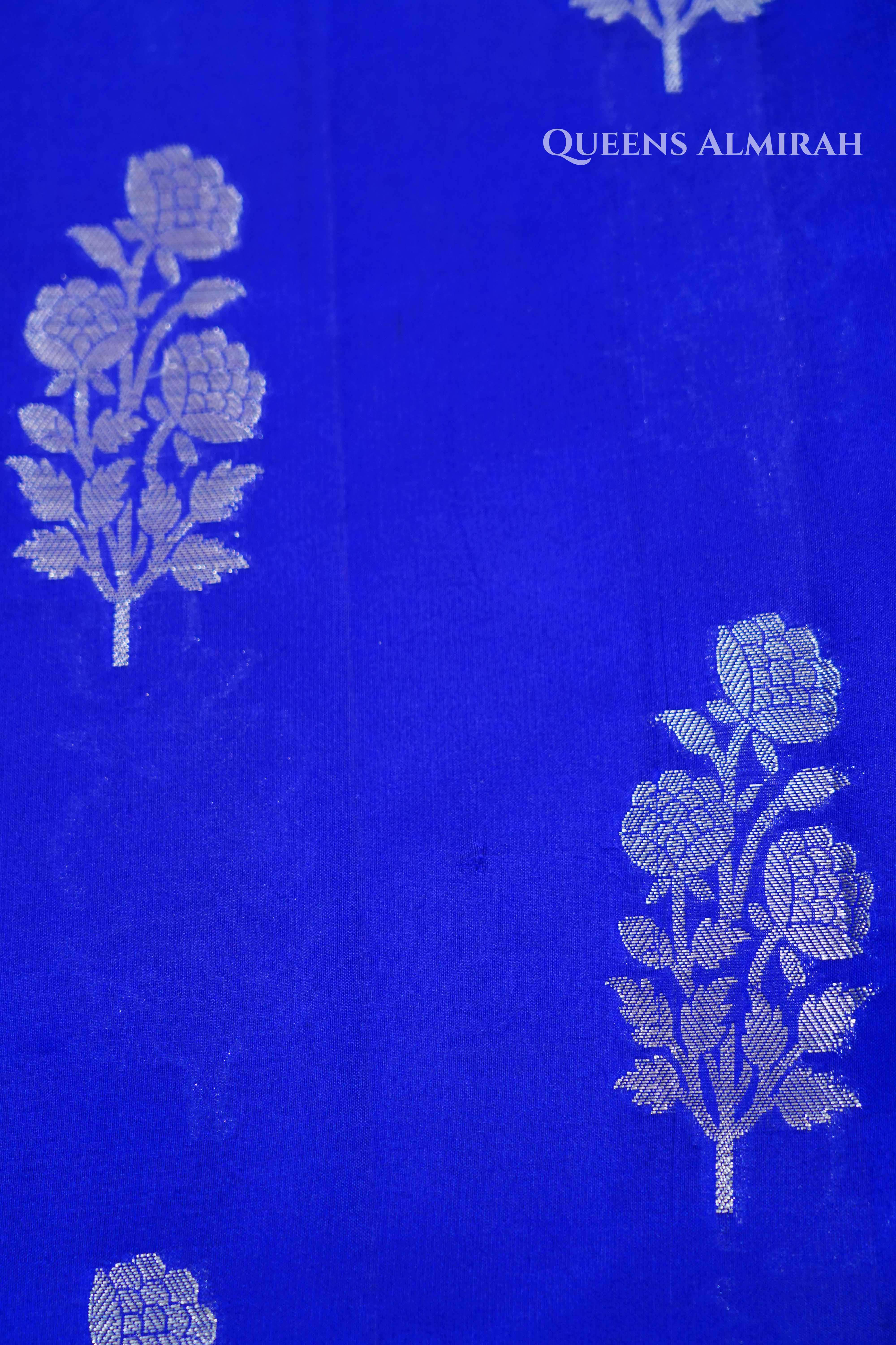 Cobalt Blue Mango Silk Saree QUEENS ALMIRAH