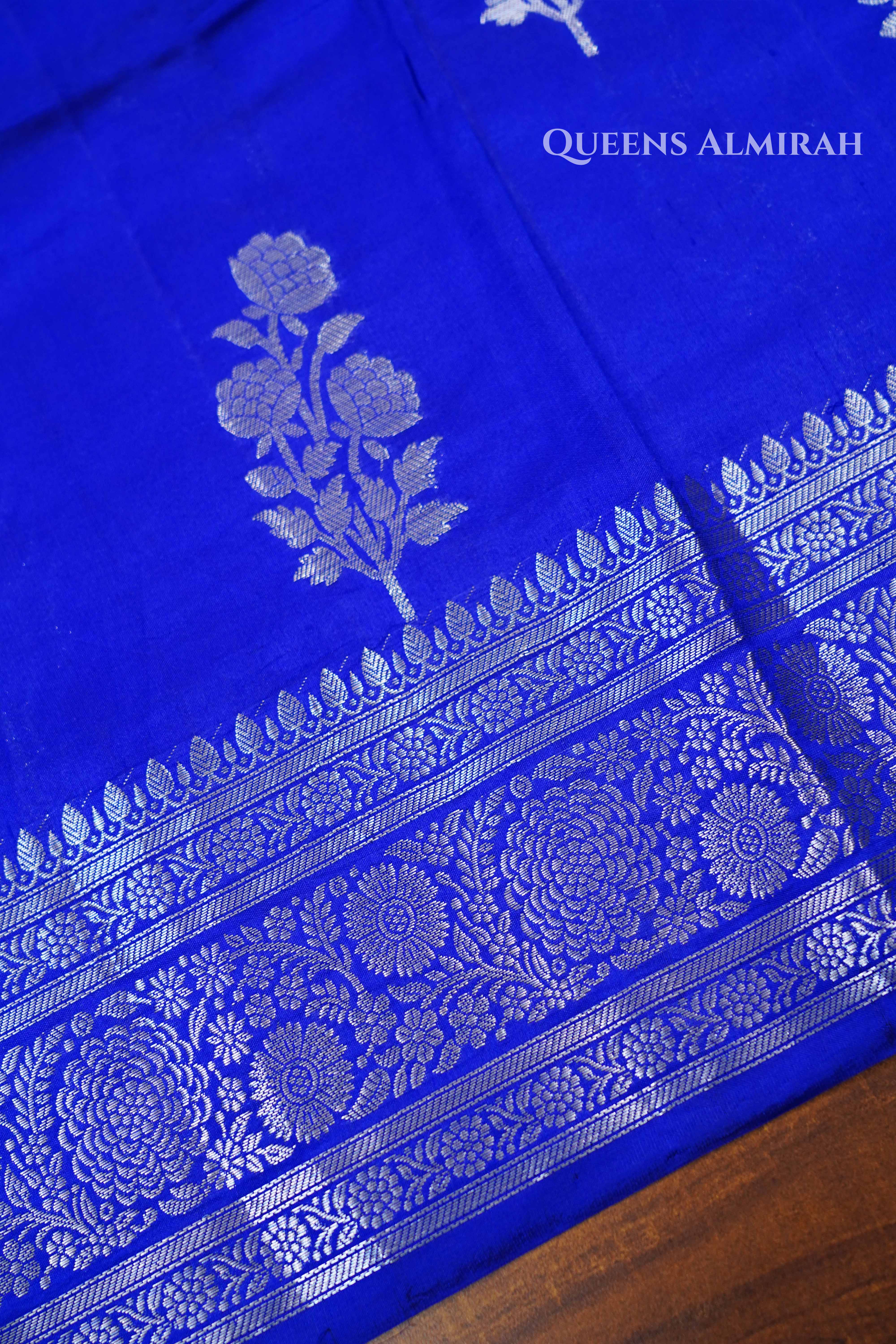 Cobalt Blue Mango Silk Saree QUEENS ALMIRAH