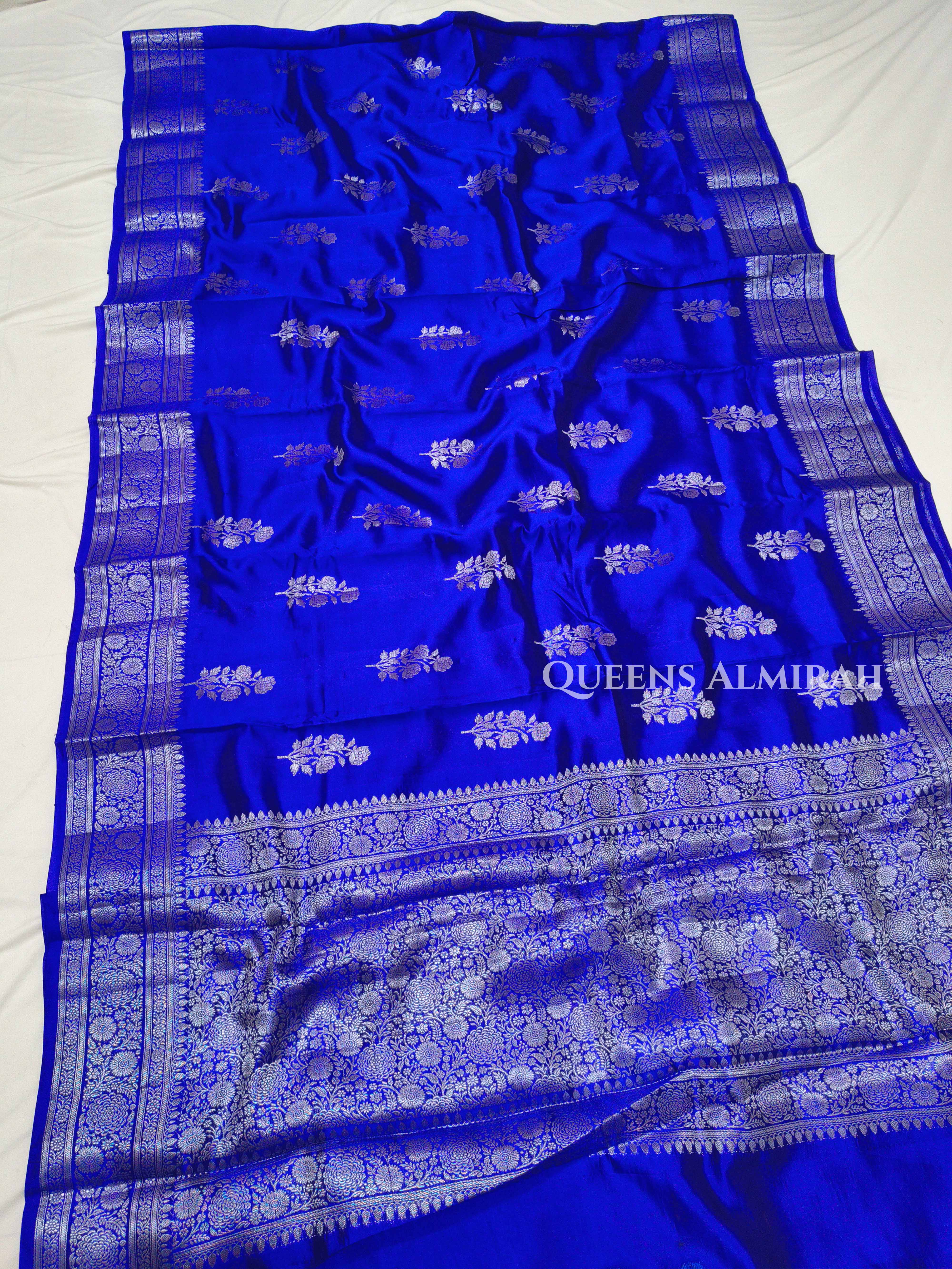 Cobalt Blue Mango Silk Saree QUEENS ALMIRAH