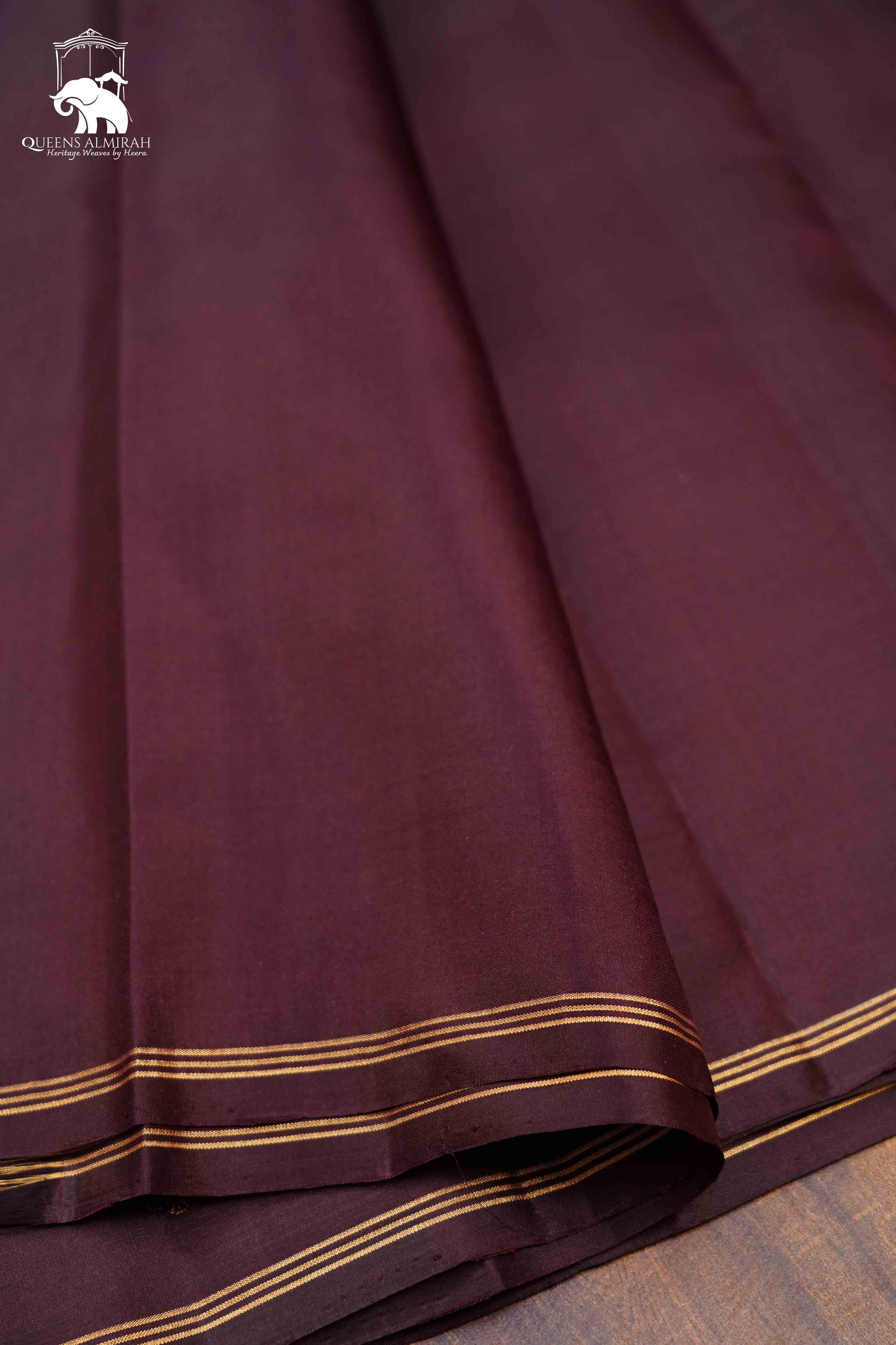 Cocoa  Bean Pure Kanchivaram Silk Saree QUEENS ALMIRAH