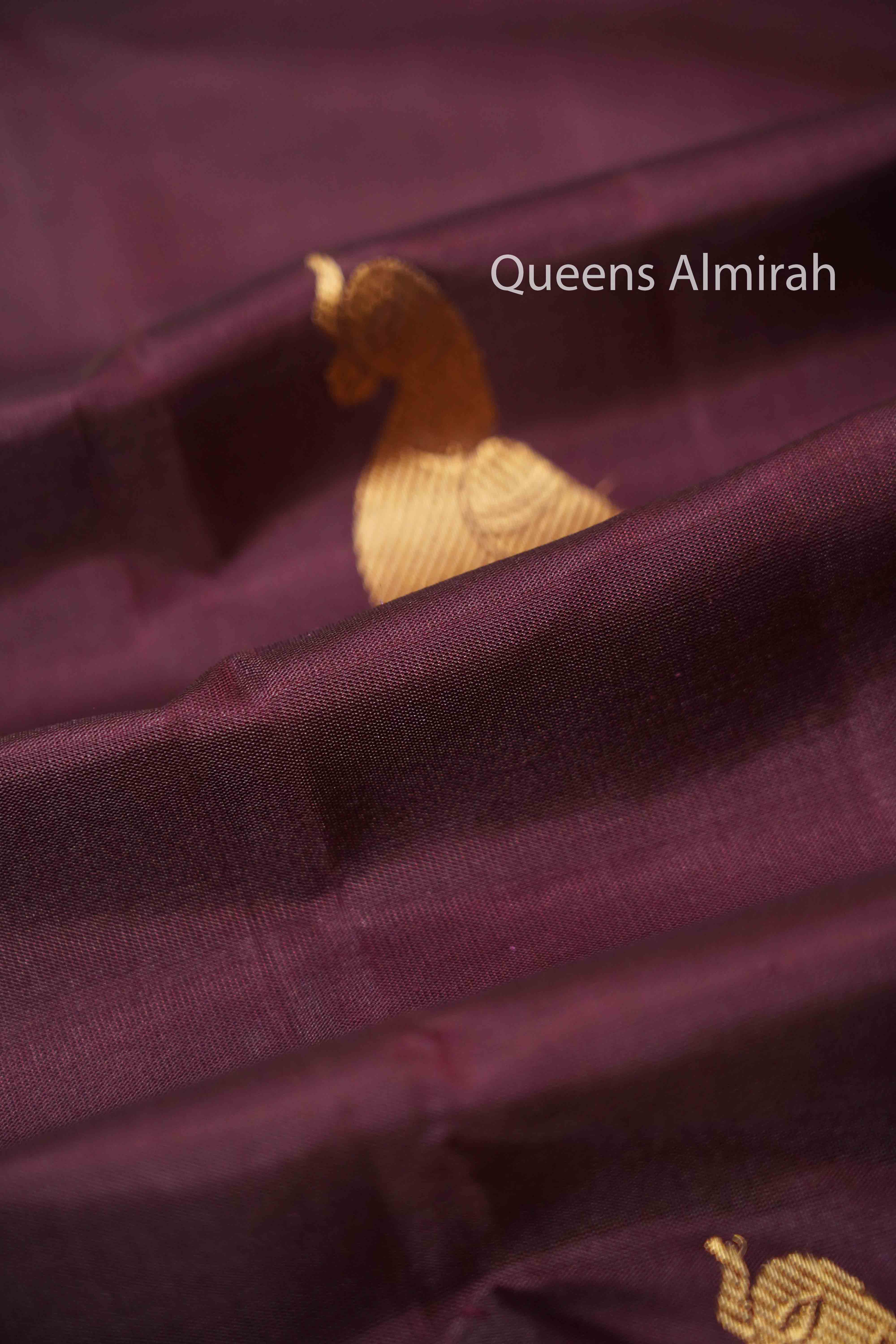 Cocoa  Bean Pure Kanchivaram Silk Saree QUEENS ALMIRAH