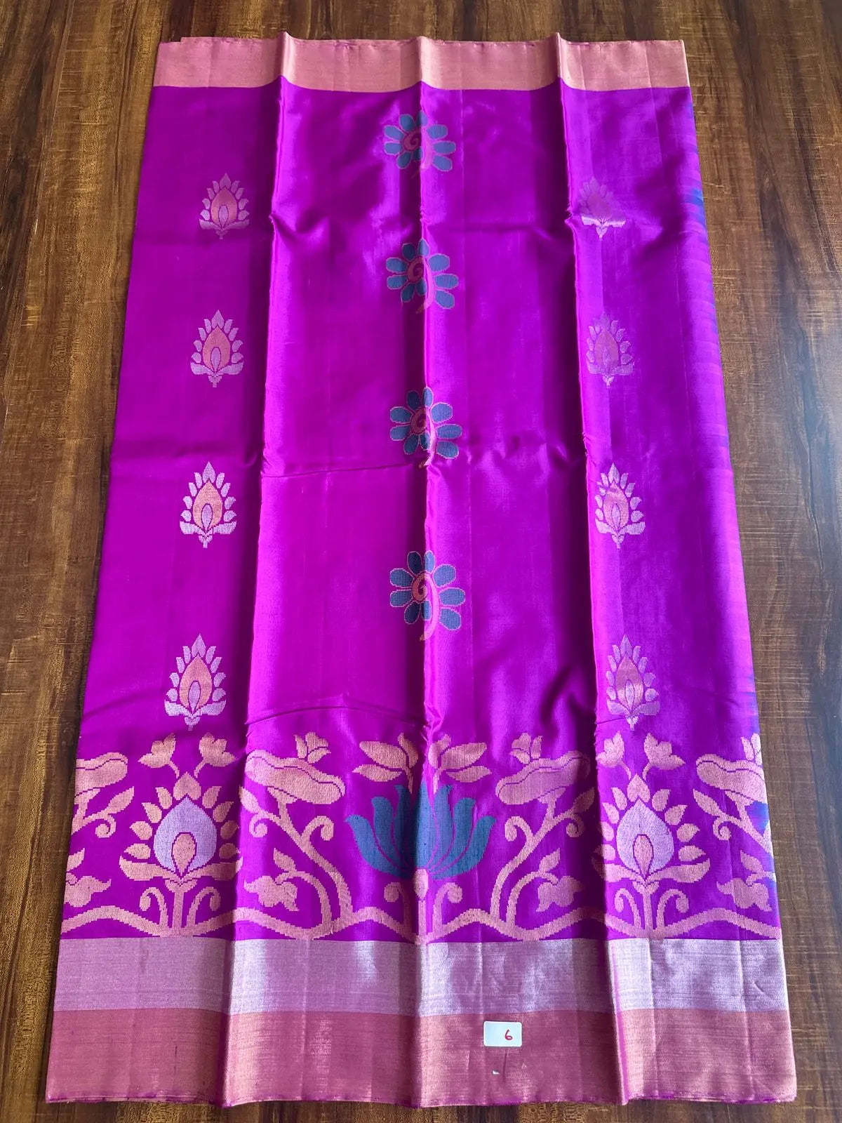 DARK CARNATION PINK PURE KANCHIVARAM SILK SAREE - Queens Jewel Emporium