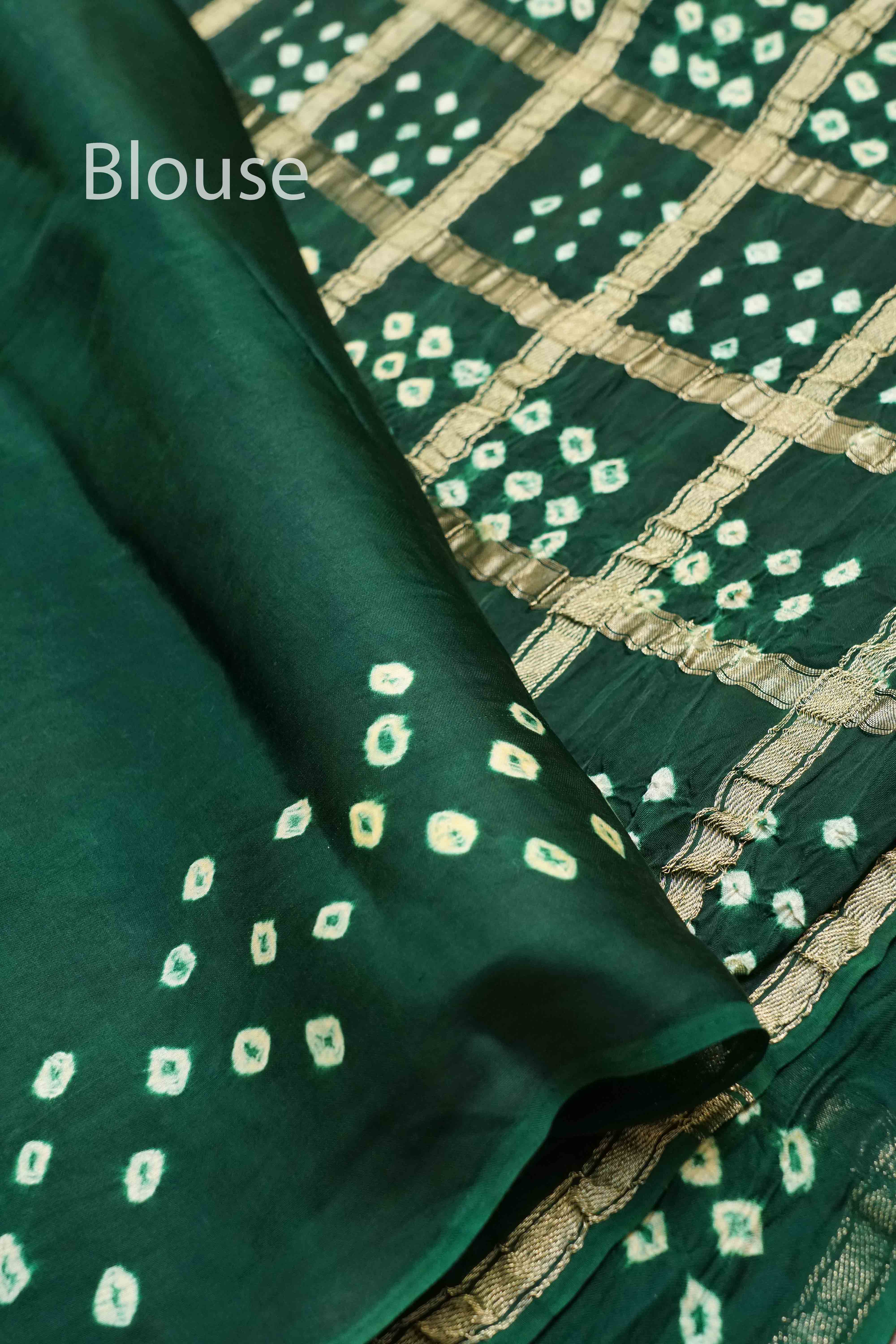 DARK GREEN MODAL SILK SAREE 2 - Queens Jewel Emporium