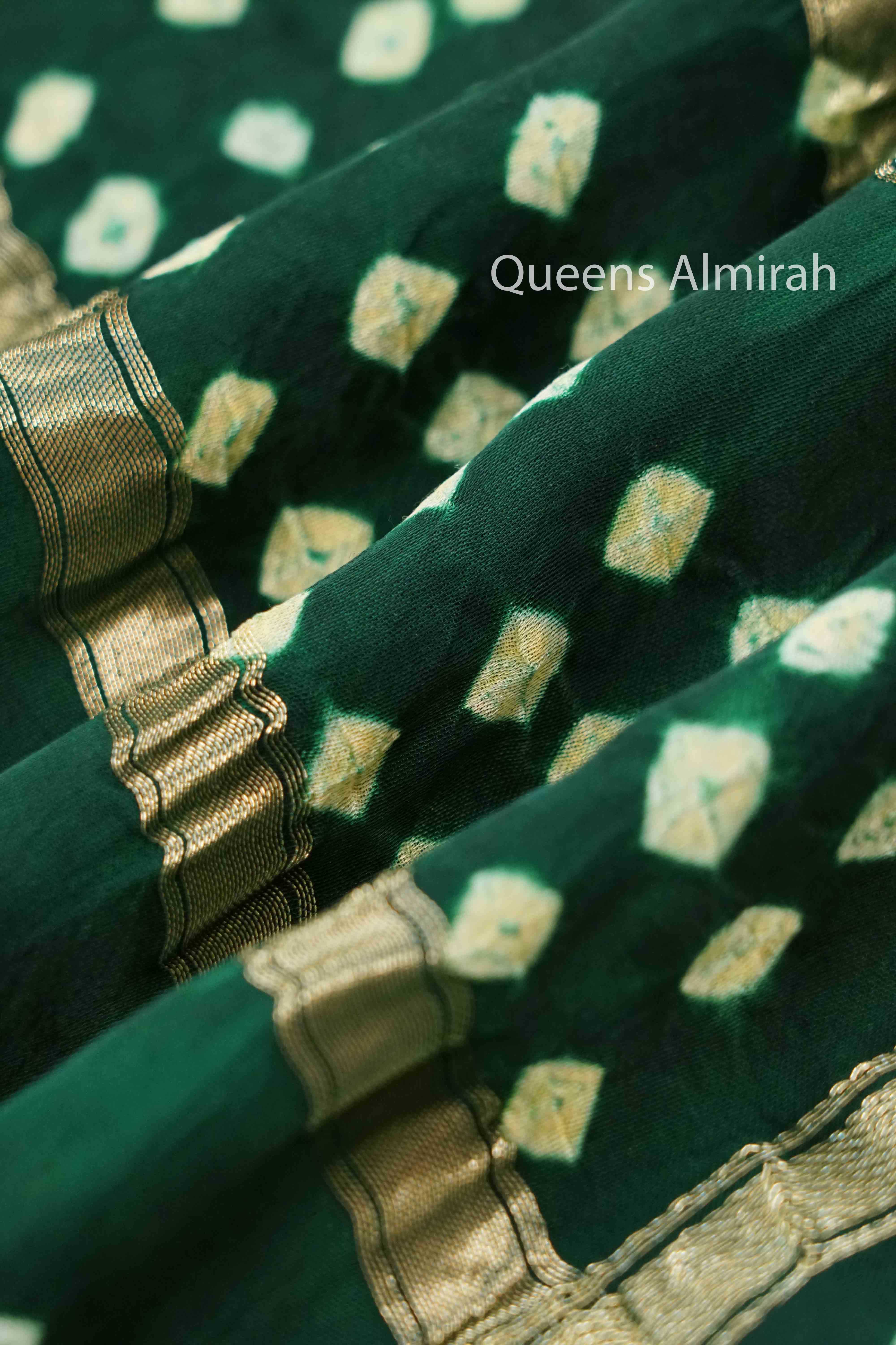 DARK GREEN MODAL SILK SAREE 2 - Queens Jewel Emporium