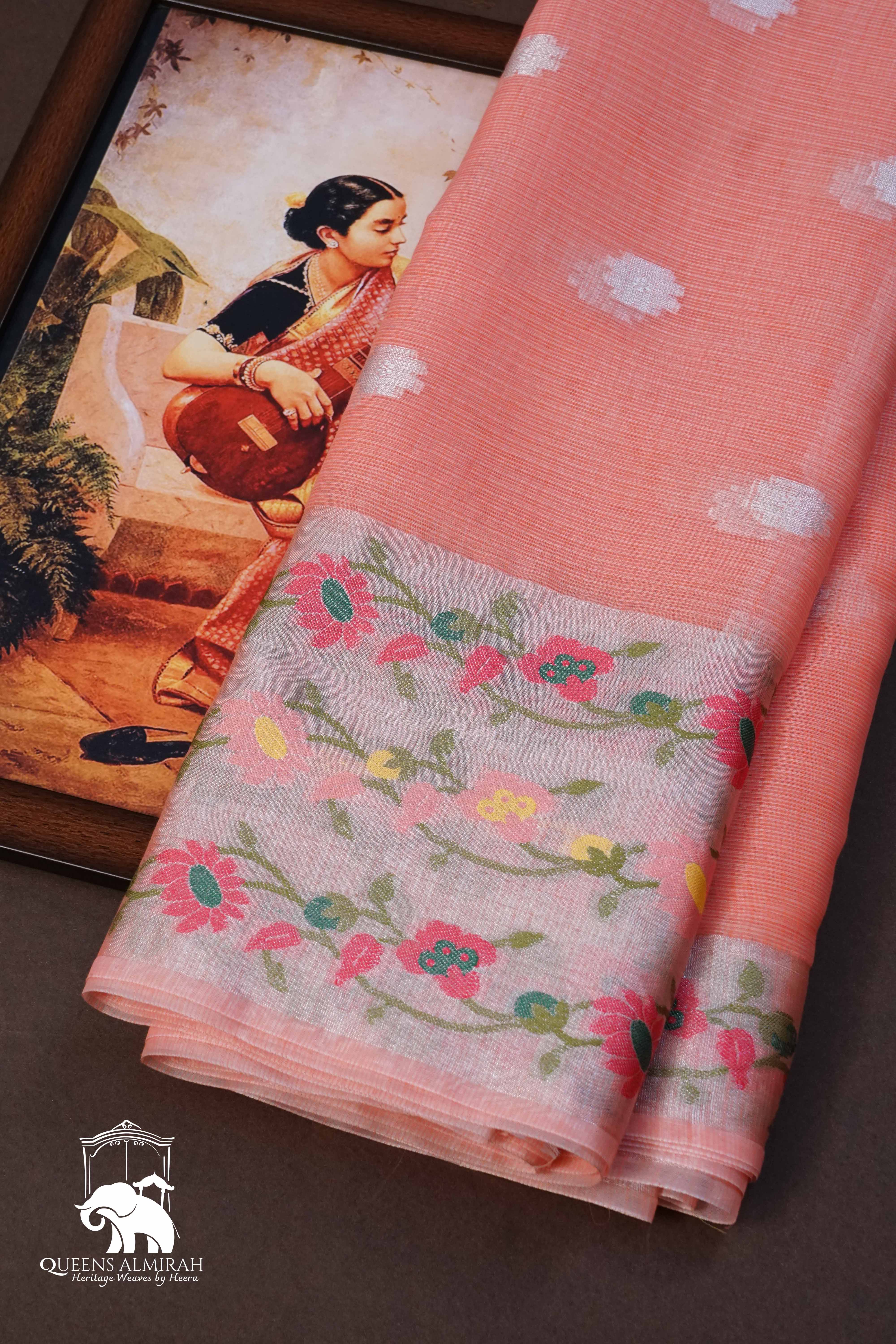 DARK PEACH KOTA SILK COTTON - Queens Jewel Emporium