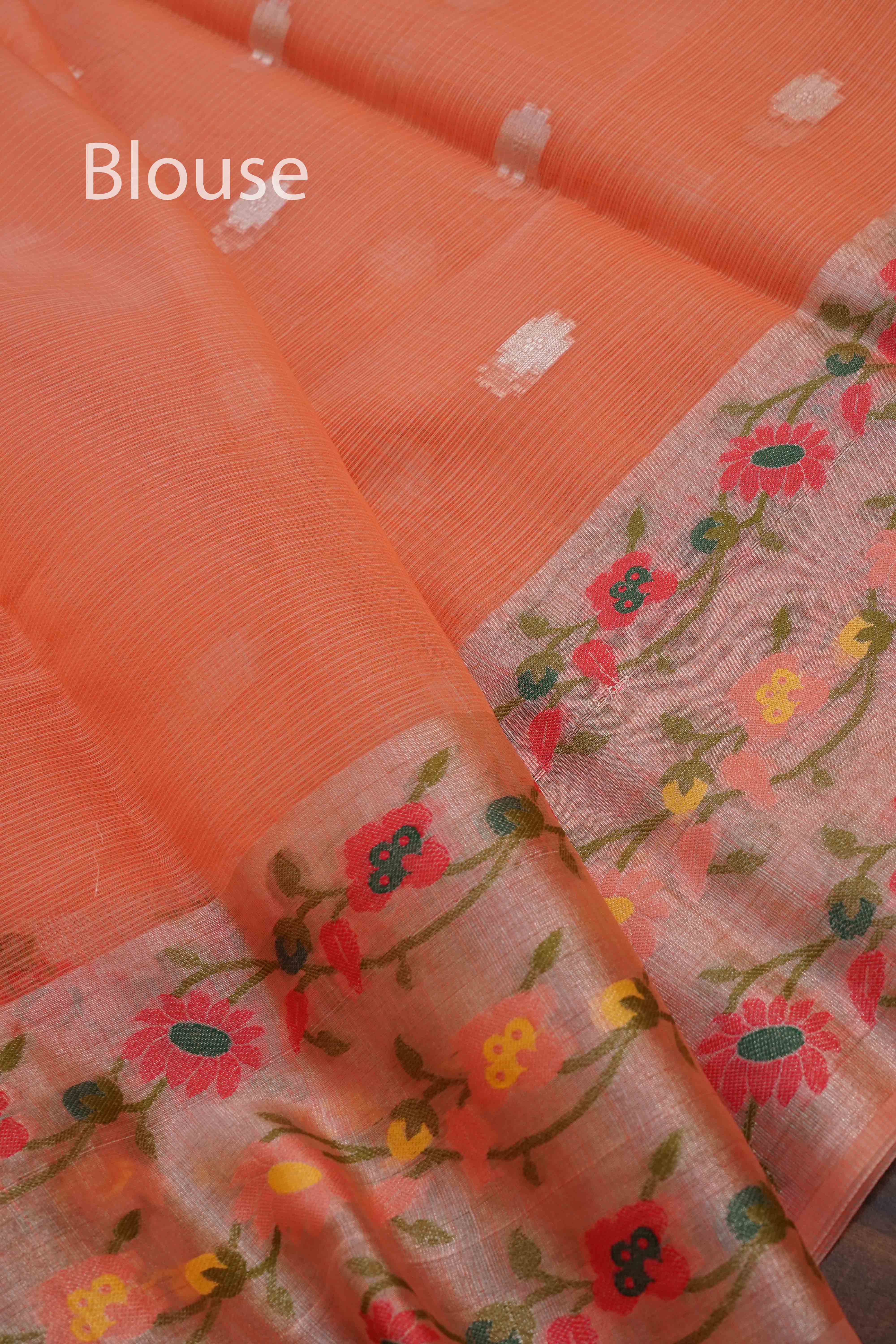 DARK PEACH KOTA SILK COTTON - Queens Jewel Emporium